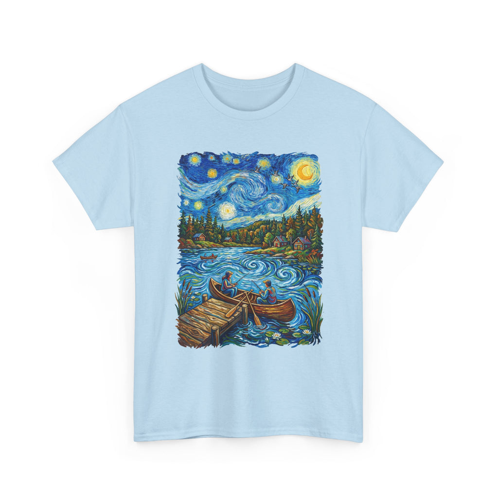 Starry Night Lake T-Shirt — Canoe Dock Scenic Tee