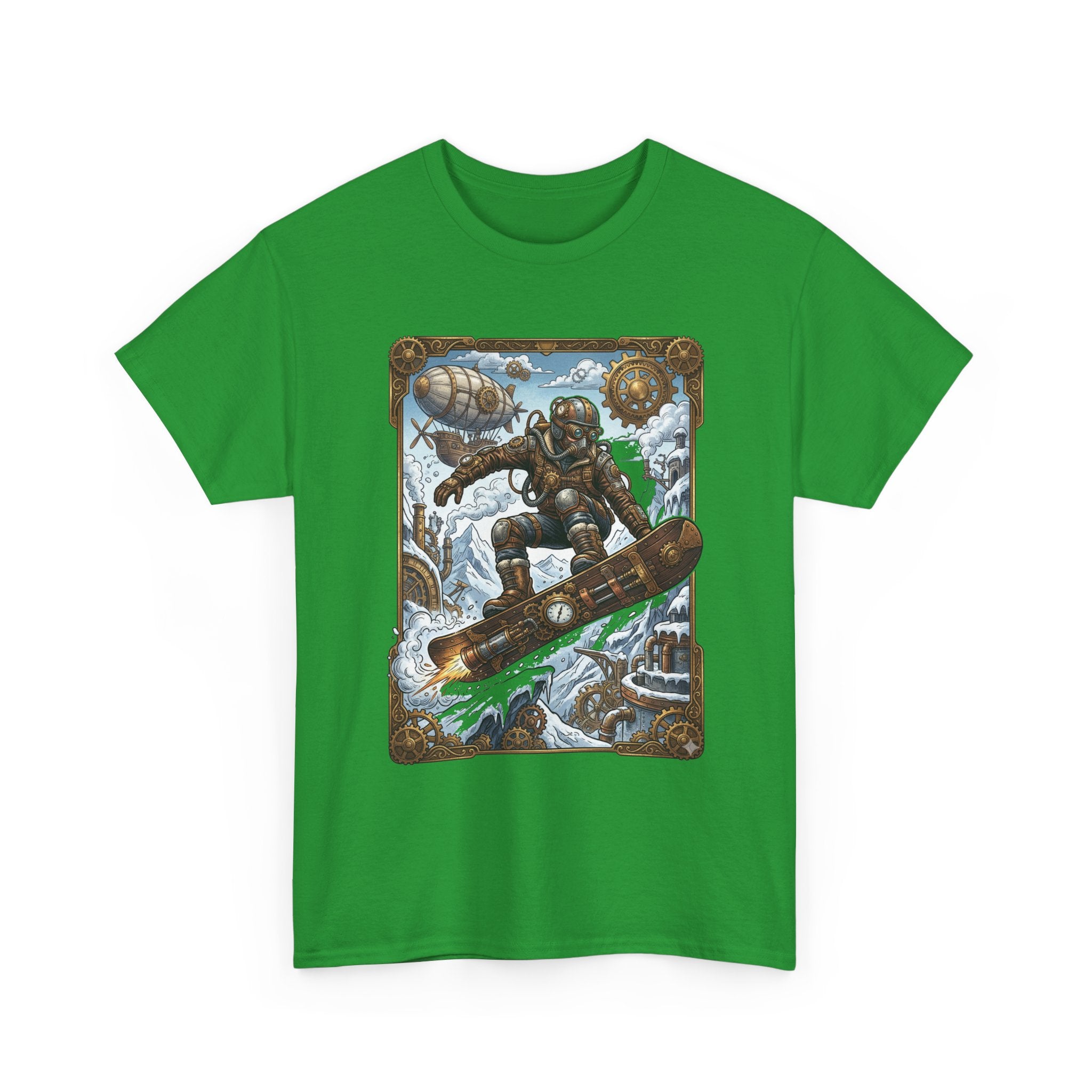 Steampunk Snowboarder Tee — Vintage Deep-Sea Snowboarding Graphic Shirt