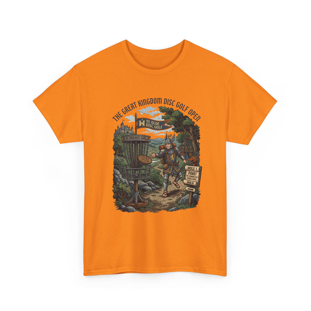 Medieval Disc Golf Adventure Tee — "The Great Kingdom Disc Golf Open" Graphic Shirt