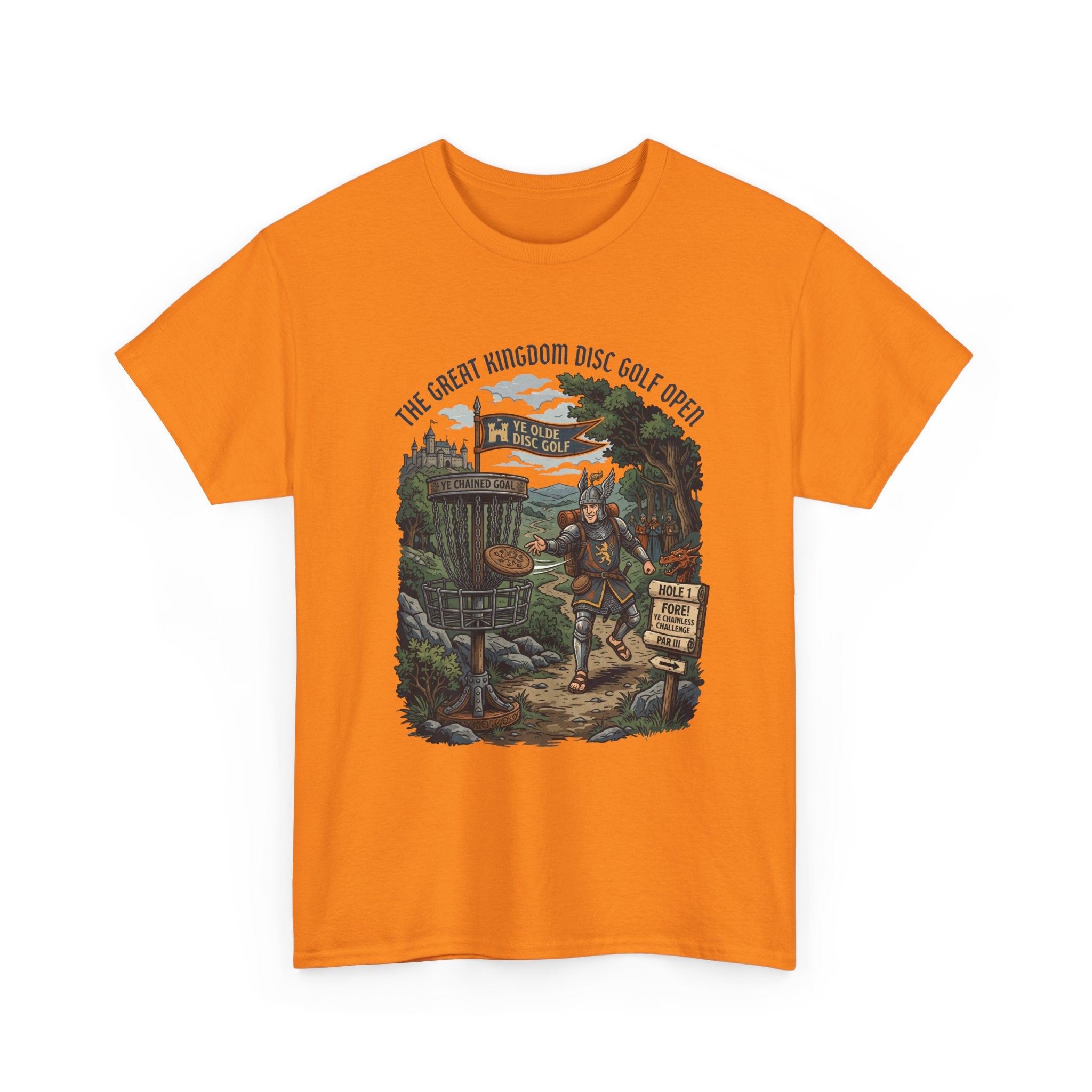 Medieval Disc Golf Adventure Tee — "The Great Kingdom Disc Golf Open" Graphic Shirt