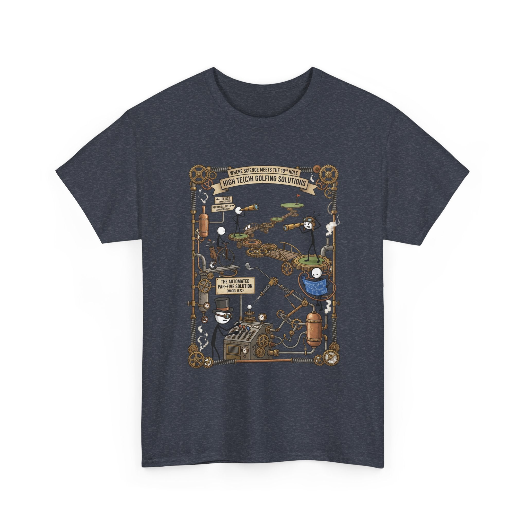 Steampunk Golf — ‘How To Make Par’ Vintage Contraption T-Shirt