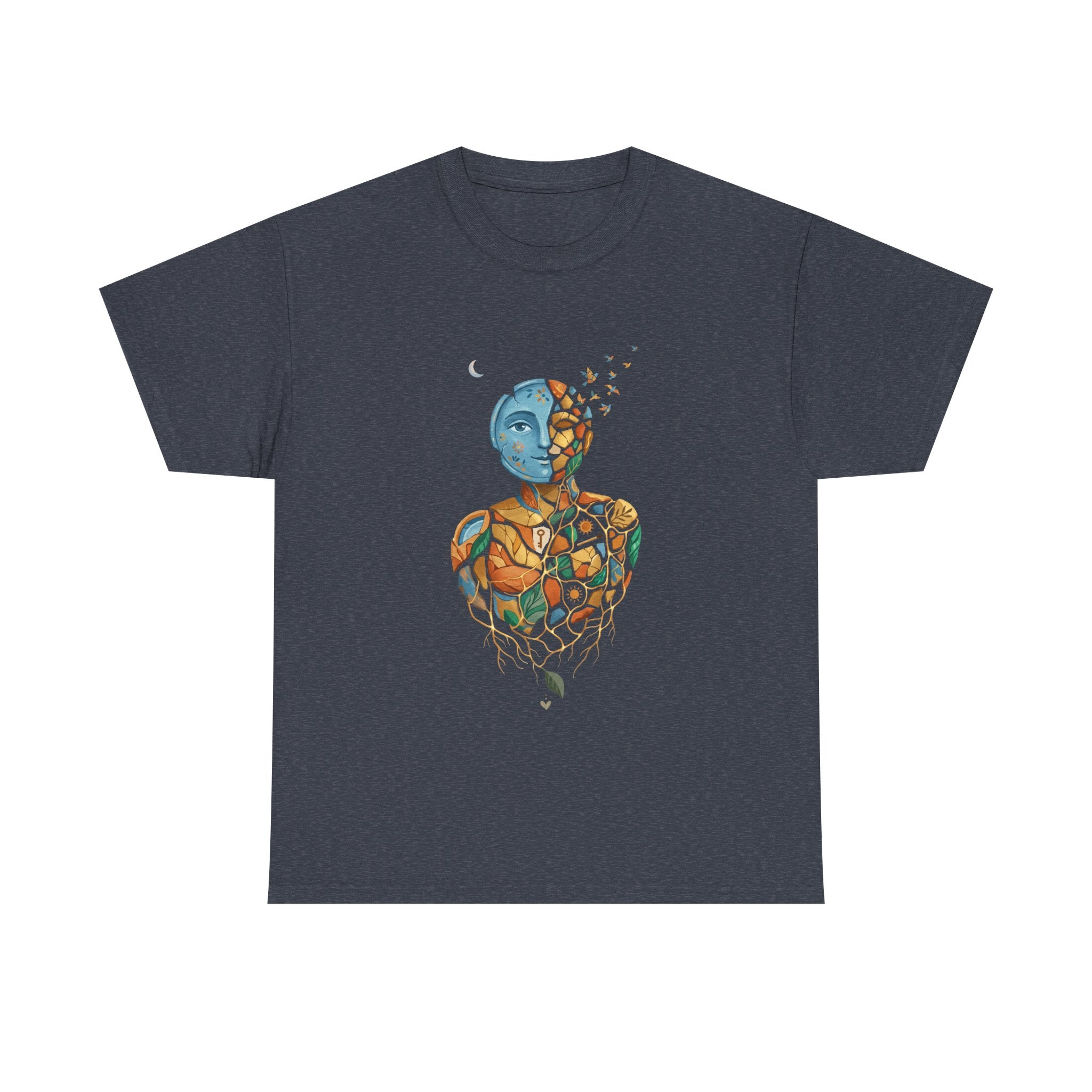 Abstract Mosaic Portrait T‑Shirt — Fragmented Face Art Tee