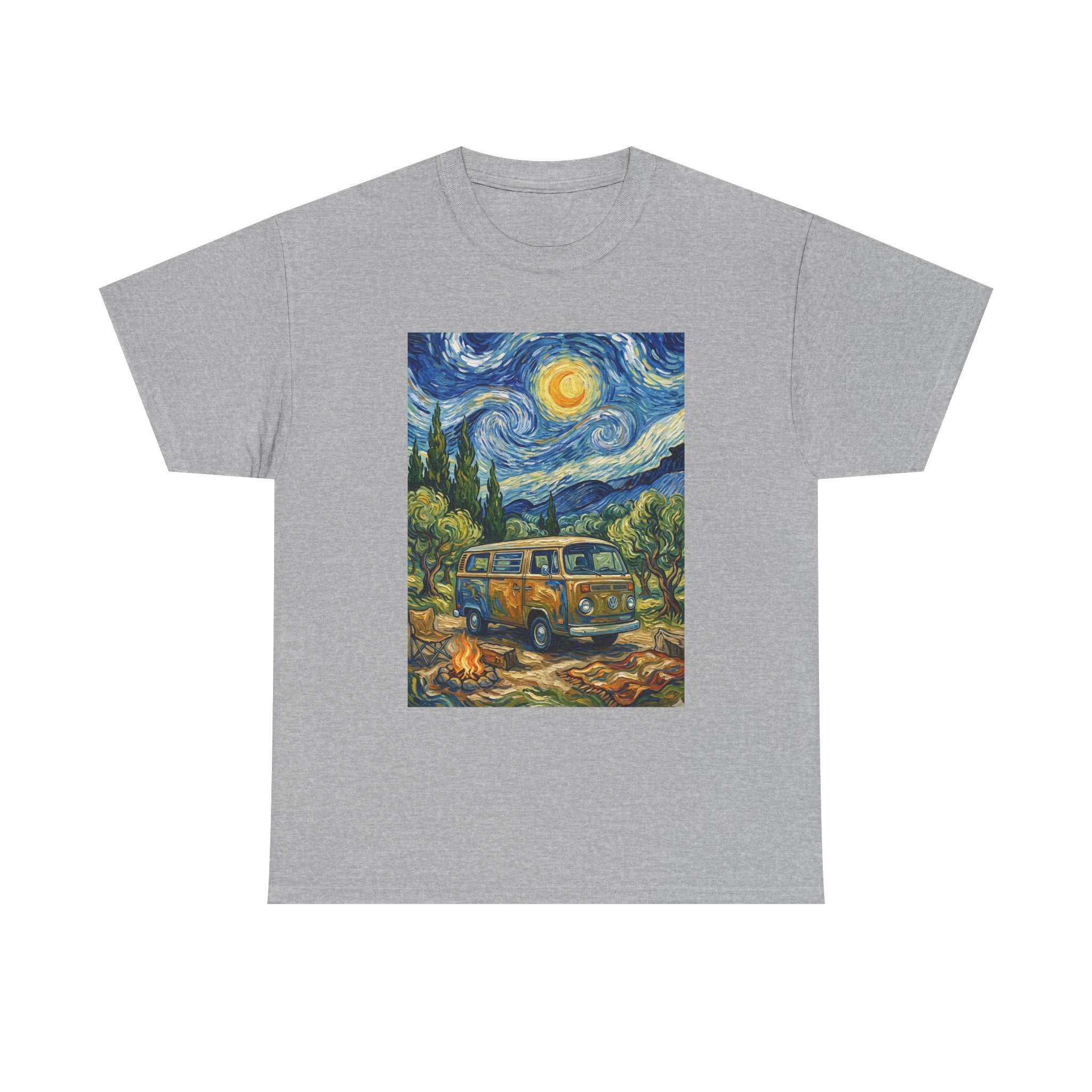 Van Gogh Night Van T-Shirt — Vintage Camper Starry Sky Tee
