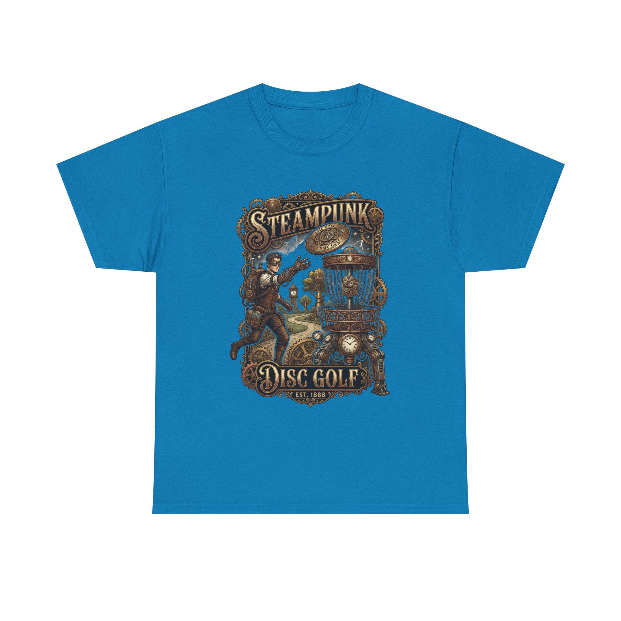 Steampunk Disc Golf T‑Shirt – Vintage Industrial Disc Golf Tee