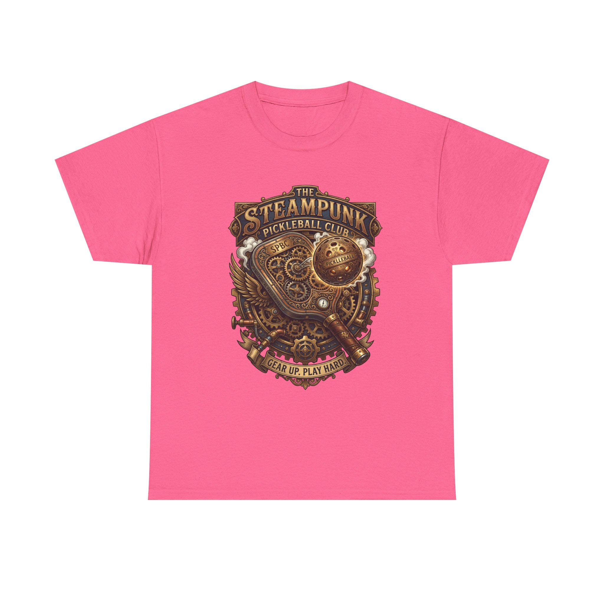 Steampunk Pickleball Club T‑Shirt – Vintage Gear & Gears Graphic Tee
