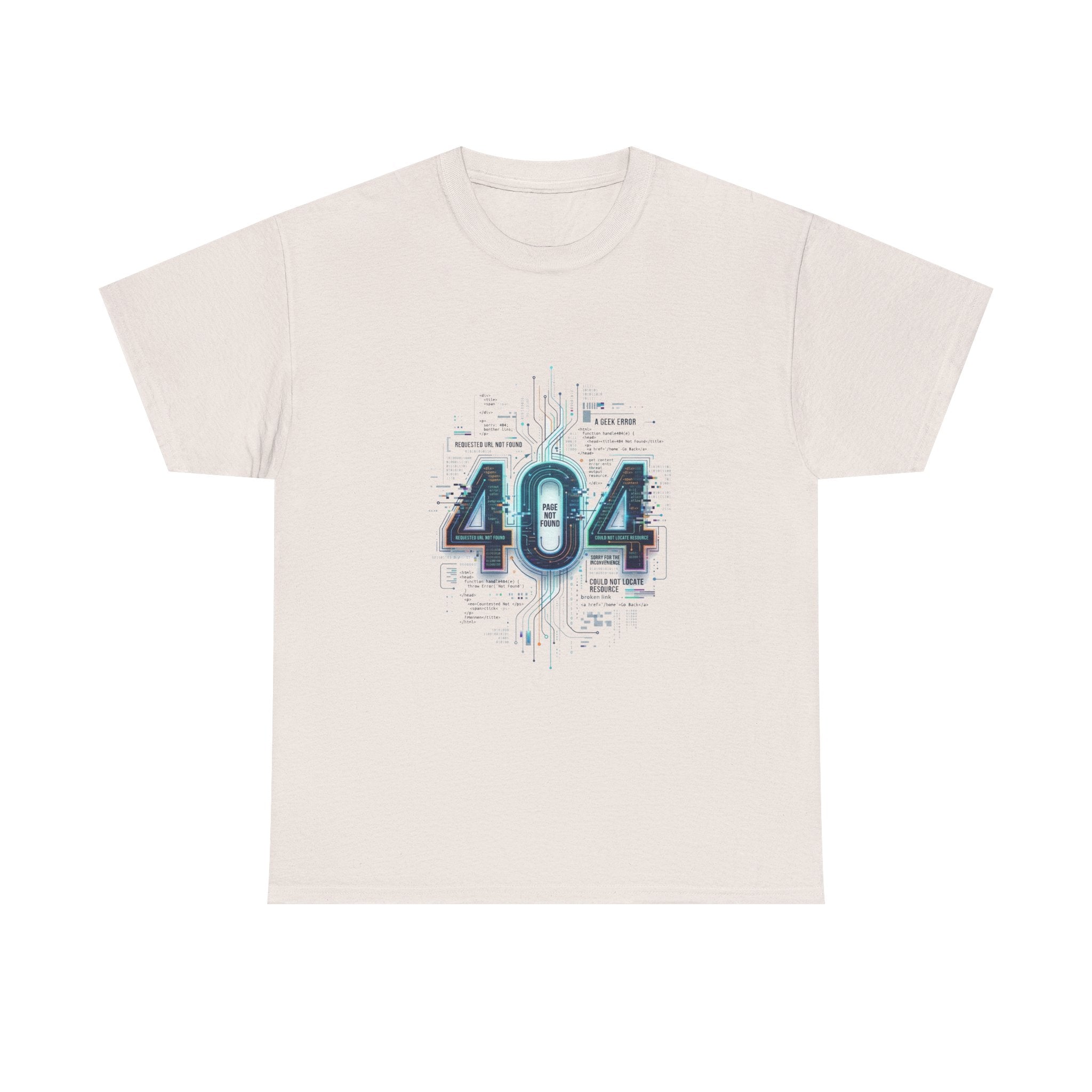 404 Error Tech Graphic Tee — Retro Cyber Glitch Computer Shirt
