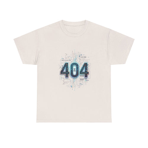 404 Error Tech Graphic Tee — Retro Cyber Glitch Computer Shirt