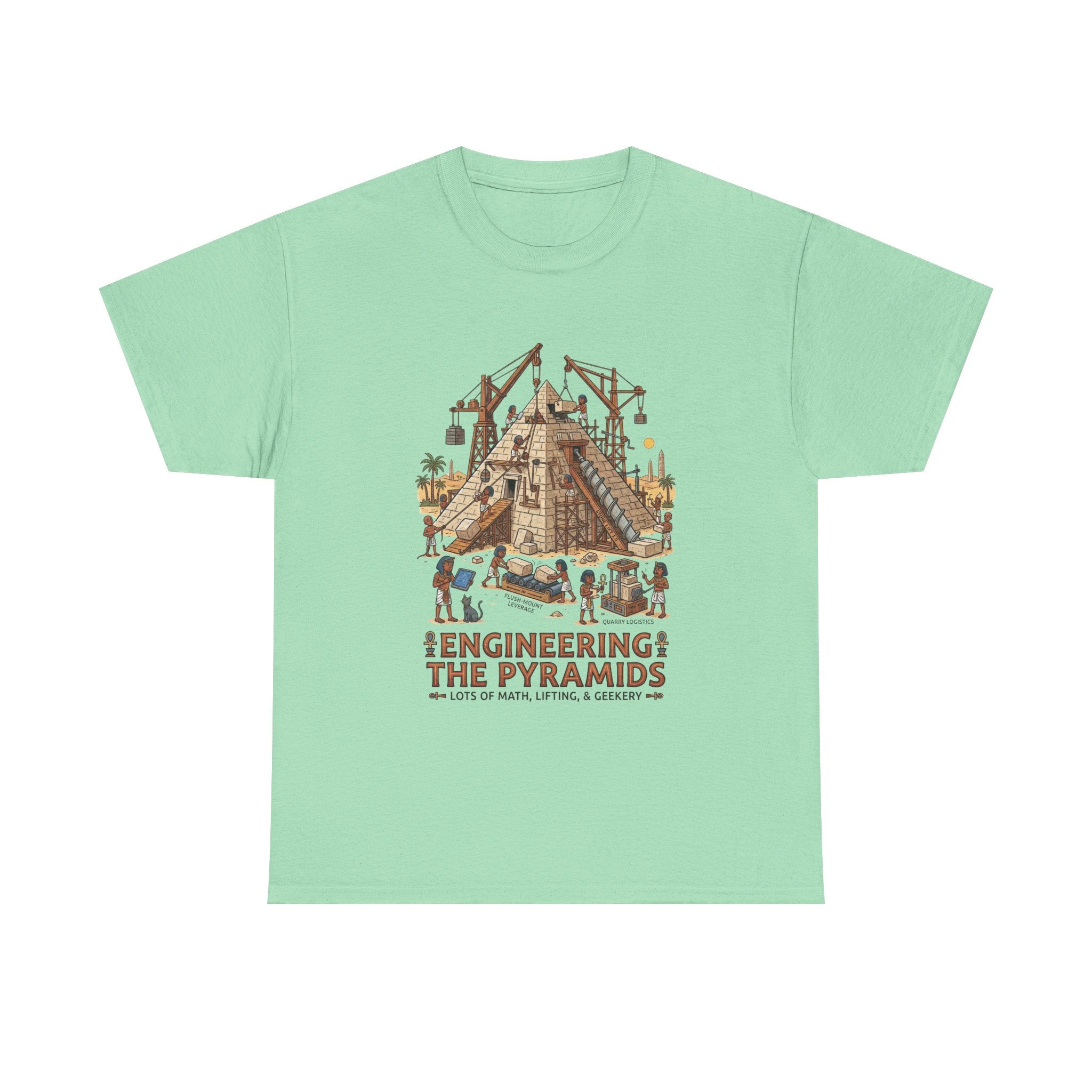 Pyramids Engineering T-Shirt – Vintage Egypt Construction Graphic Tee