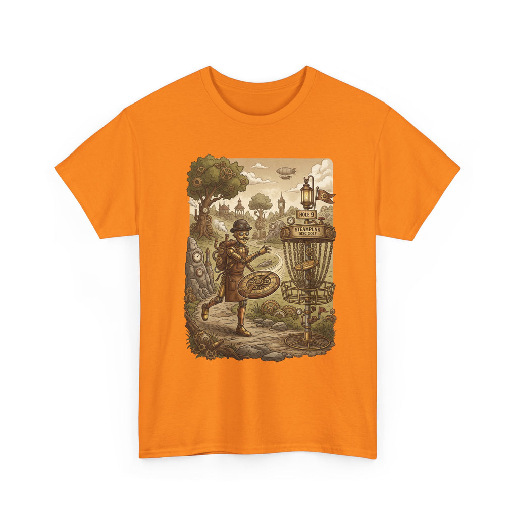 Steampunk Disc Golf Adventure Tee — Vintage Woodland Basket Design