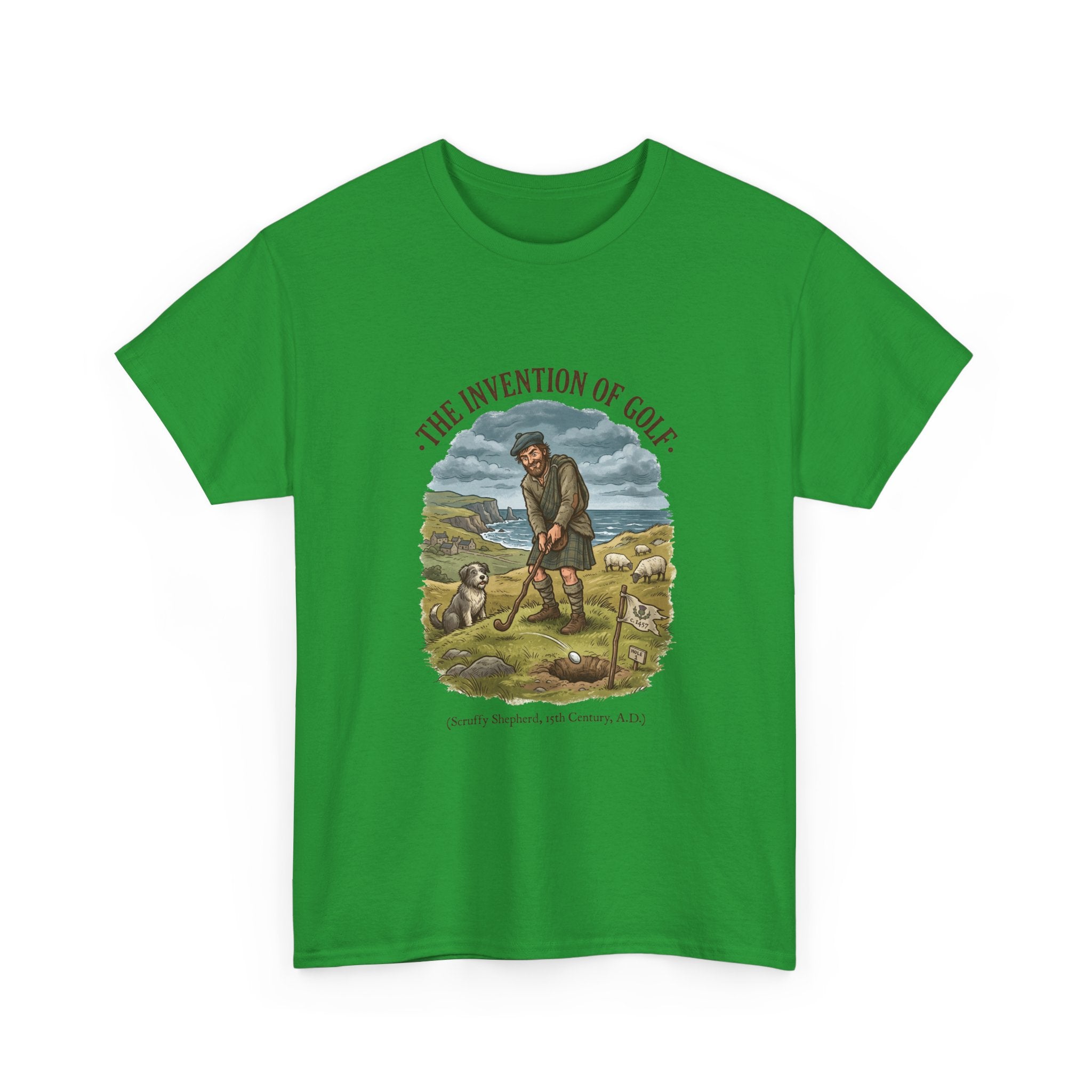 The Invention of Golf T-Shirt — Vintage Golfer Illustration Tee