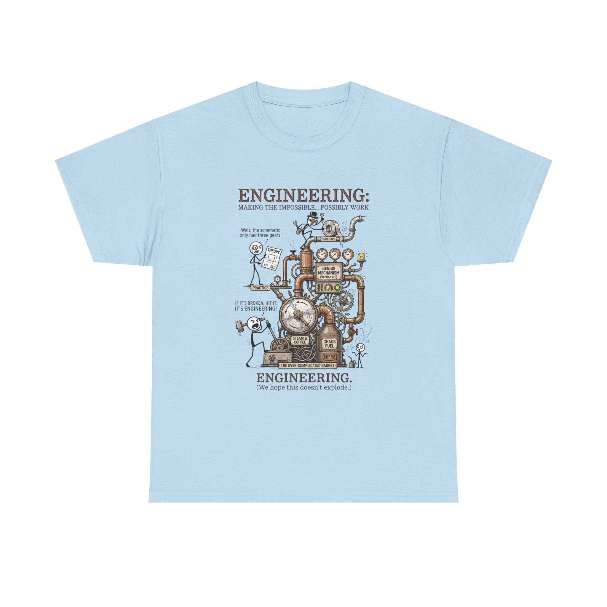 Engineering T‑Shirt – Coffee Diagram Tee (Funny "Engineering: Making the Impossible Work")