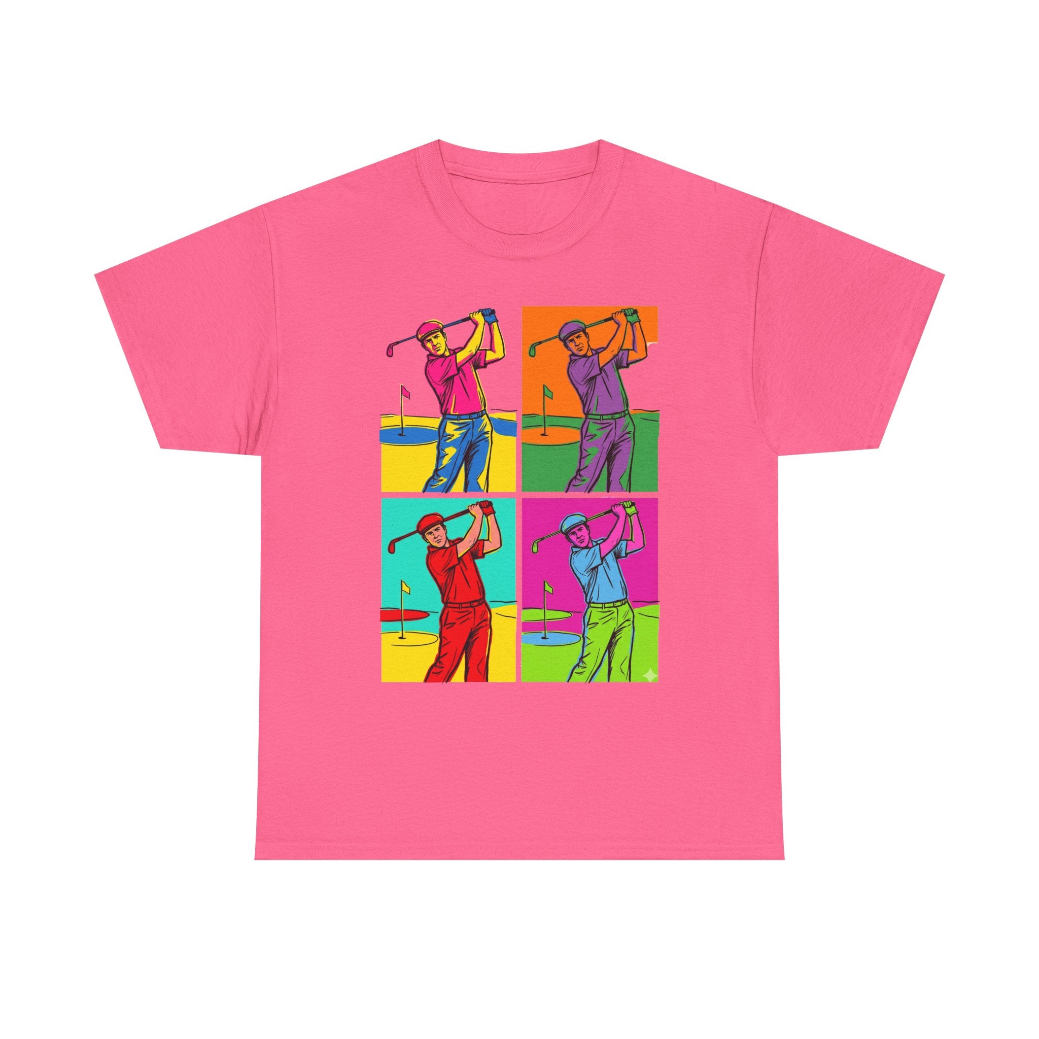 Golf Pop Art T-Shirt — Colorful Golfer Swing Graphic Tee