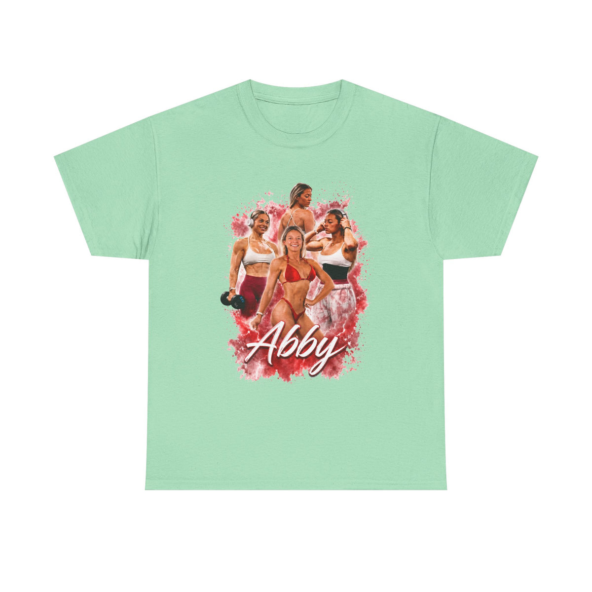 Abby Fitness Crew T-Shirt — Women's Workout Retro Photo Design