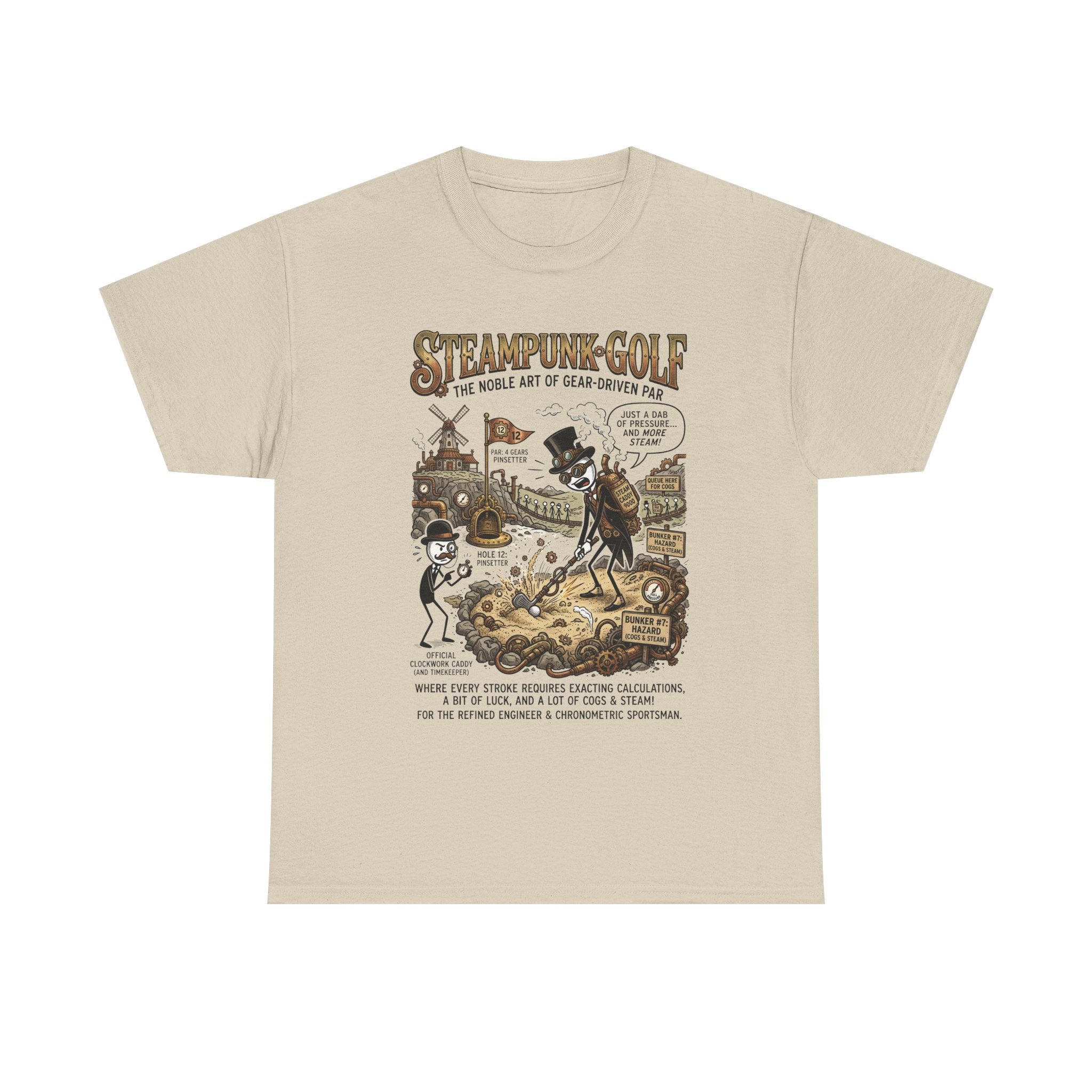Steampunk Golf T-Shirt — Vintage Mechanical Golfers Graphic Tee
