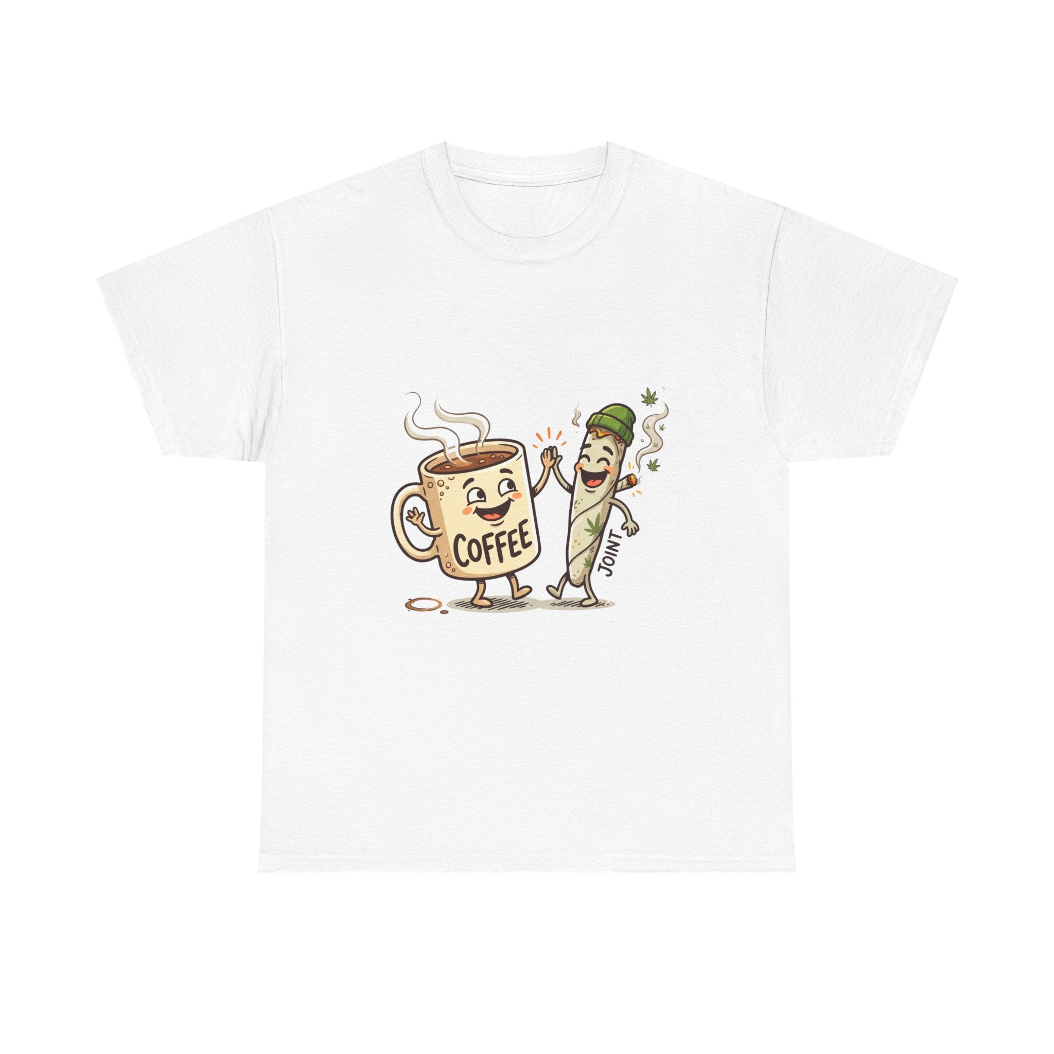 Coffee & a Joint Friends T-Shirt — Funny Breakfast Cartoon Tee