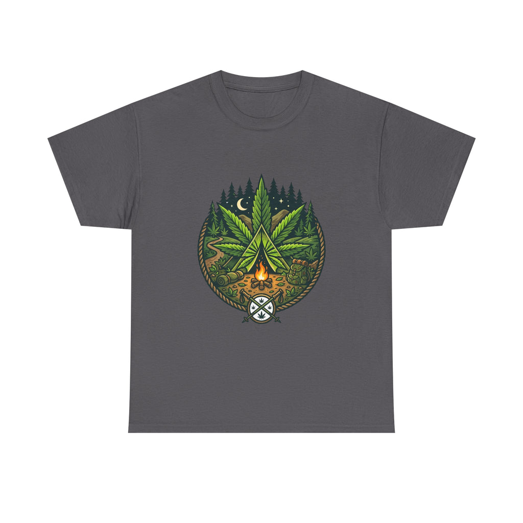 T-Shirt — Campfire Cannabis Leaf Graphic Tee