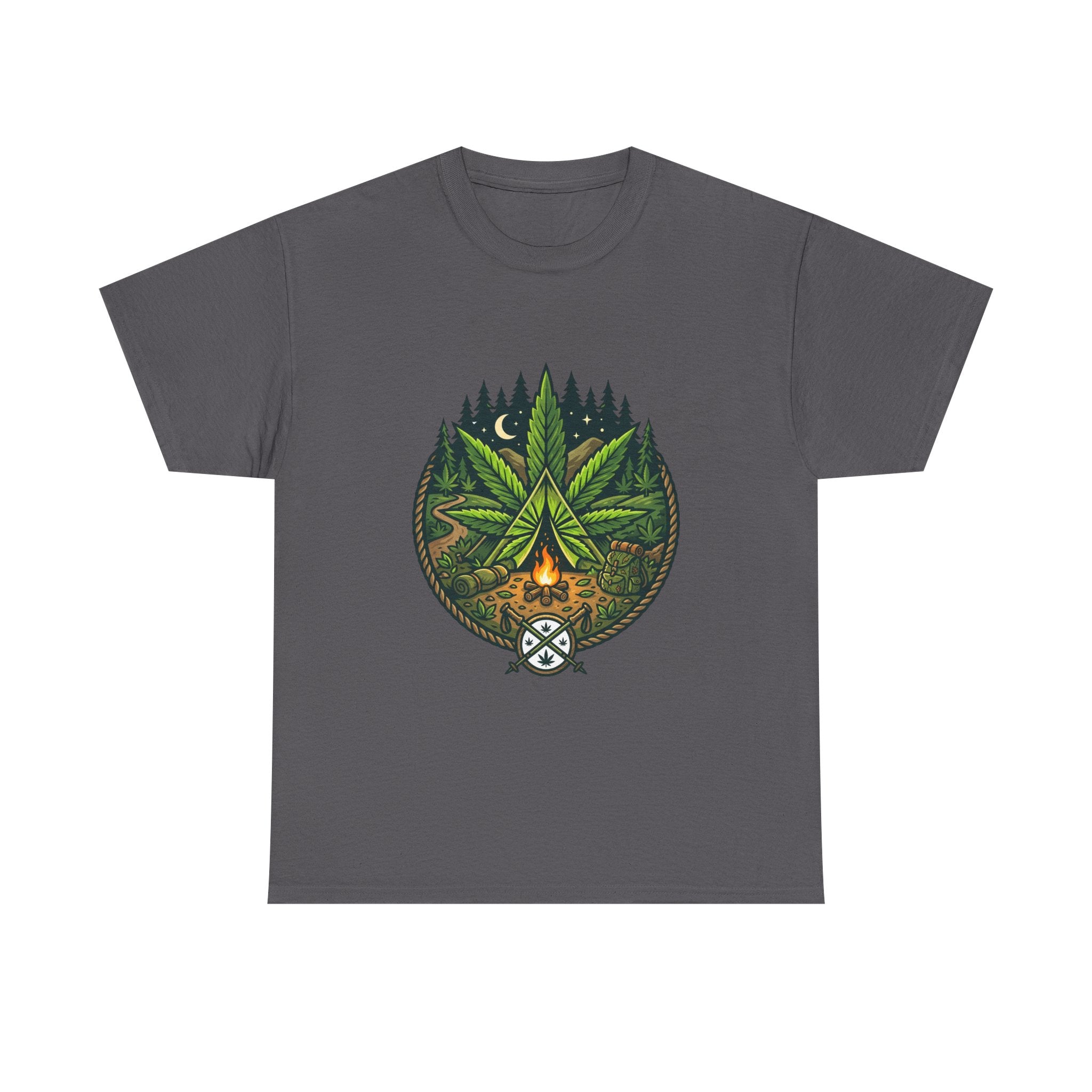 T-Shirt — Campfire Cannabis Leaf Graphic Tee