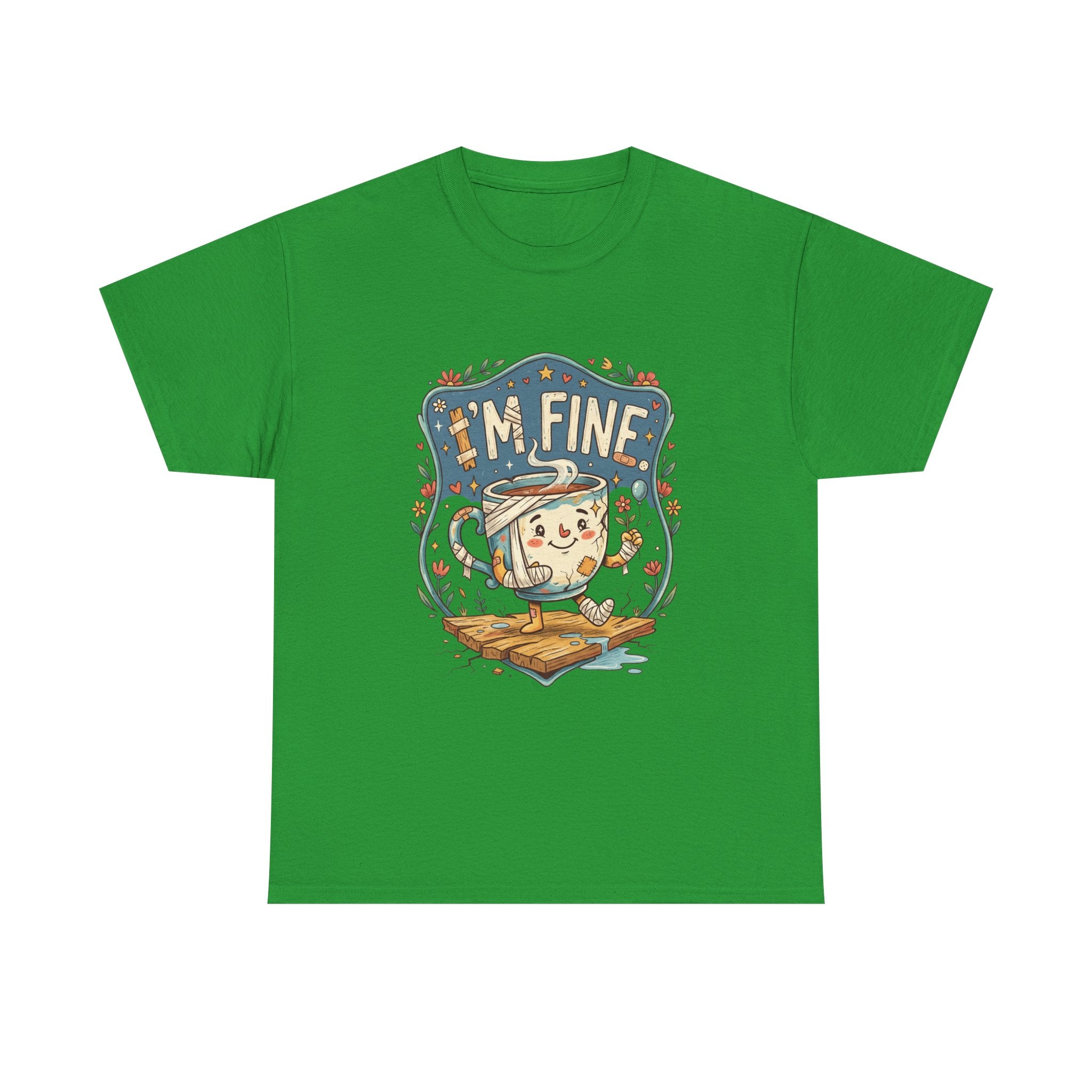 T-Shirt - 'I'm Fine' Cute Kettle Graphic Tee, Cozy Tea Lover Gift