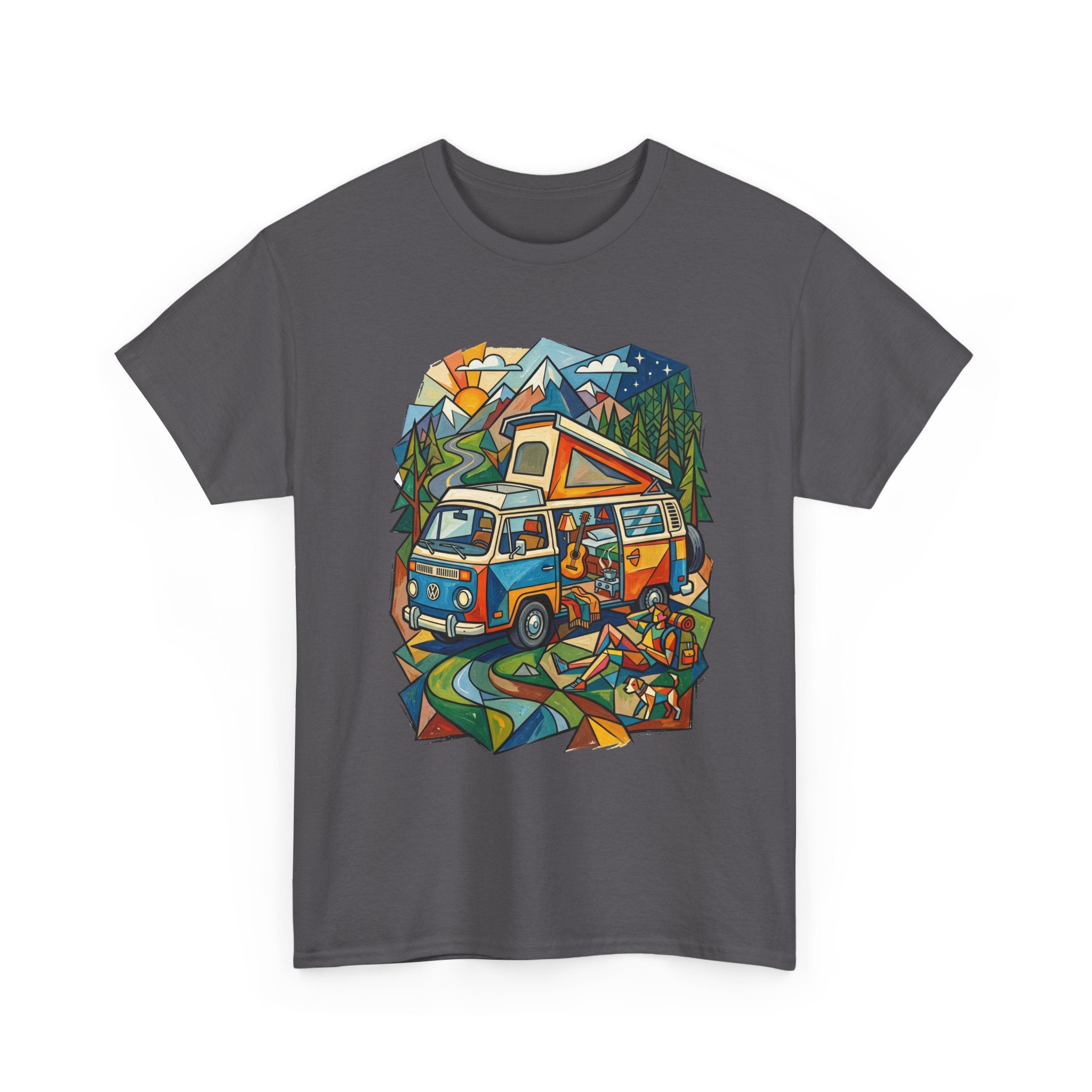 Van Life Camper Van T-Shirt – Retro Mountain Adventure Tee