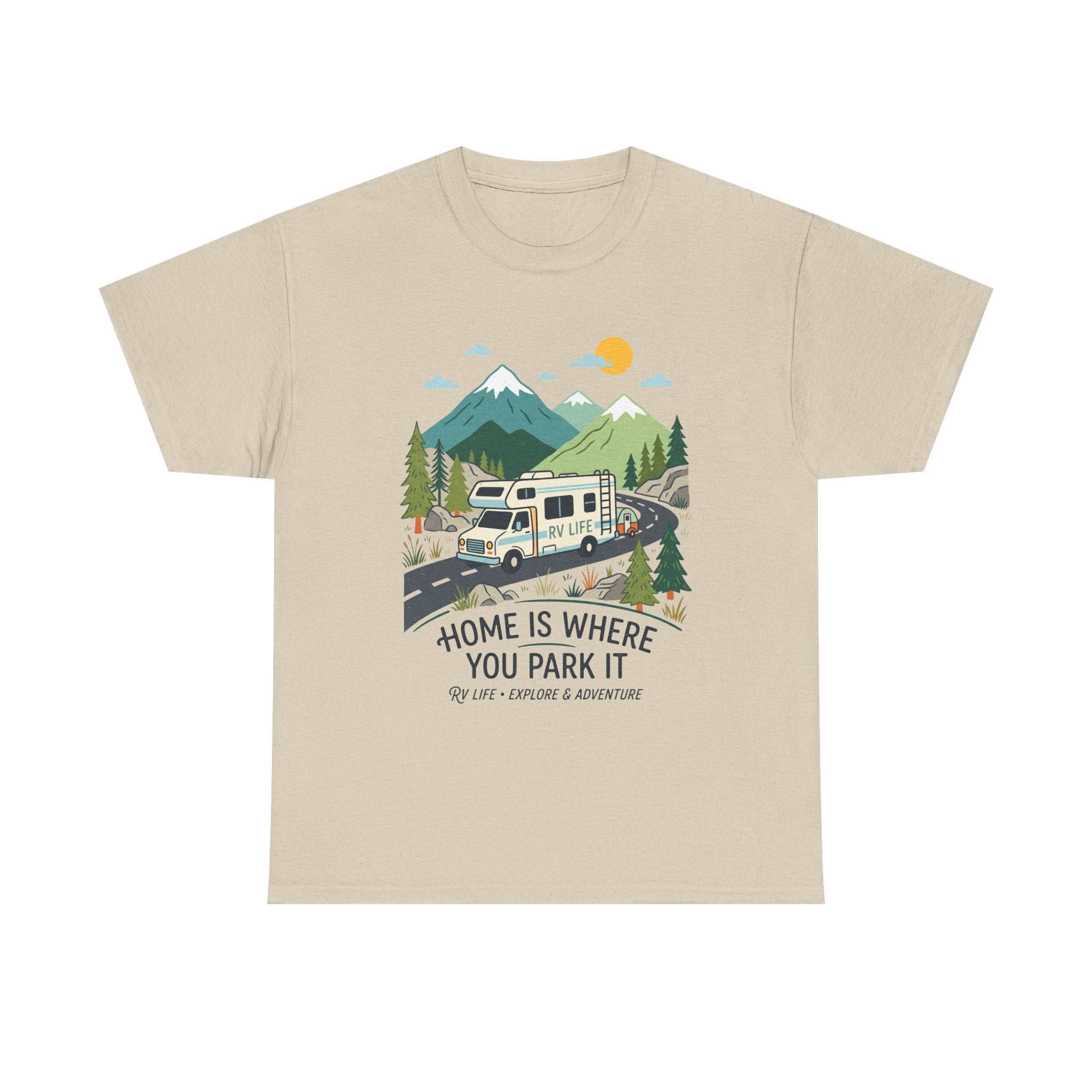 RV Camping T‑Shirt — "Home Is Where You Park It" Mountain Camper Tee