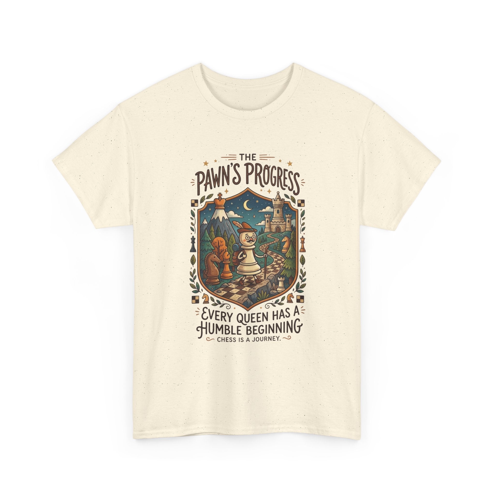 Chess 'The Pawn's Progress' T-Shirt — "Every Queen Has a Humble Beginning" Vintage Style Tee