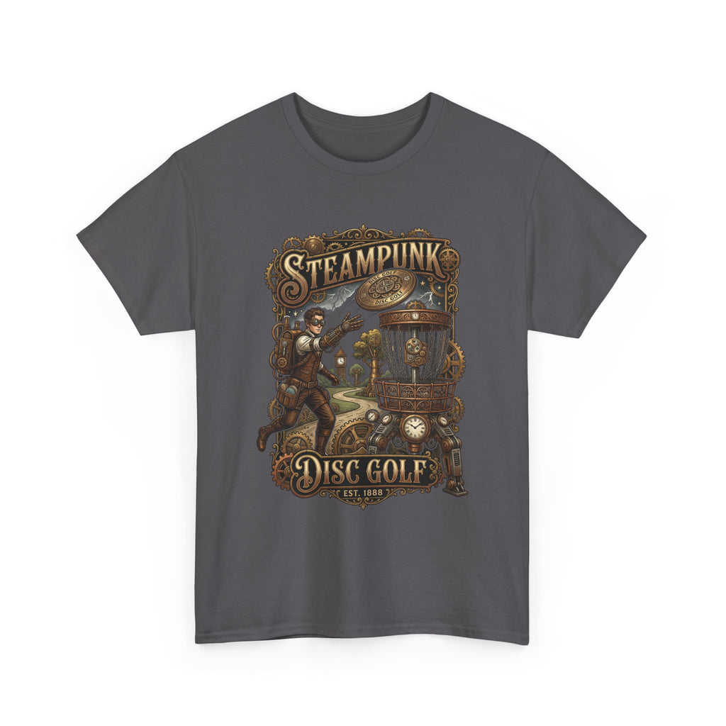Steampunk Disc Golf T‑Shirt – Vintage Industrial Disc Golf Tee