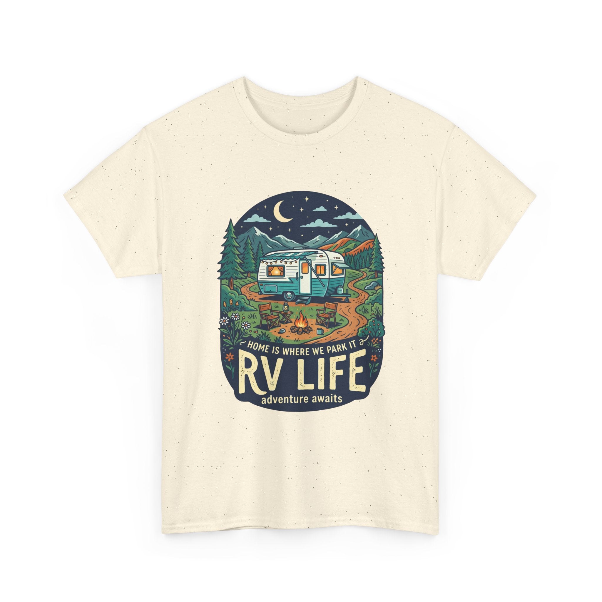 RV Life T-Shirt — Retro Camper Graphic Tee (“Home Is Where We Park It”)