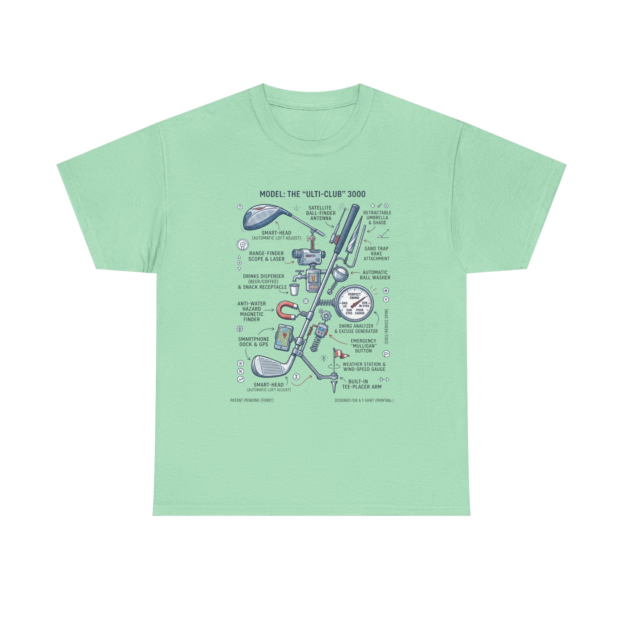 T-Shirt — Golf Club Diagram Vintage Schematic Tee