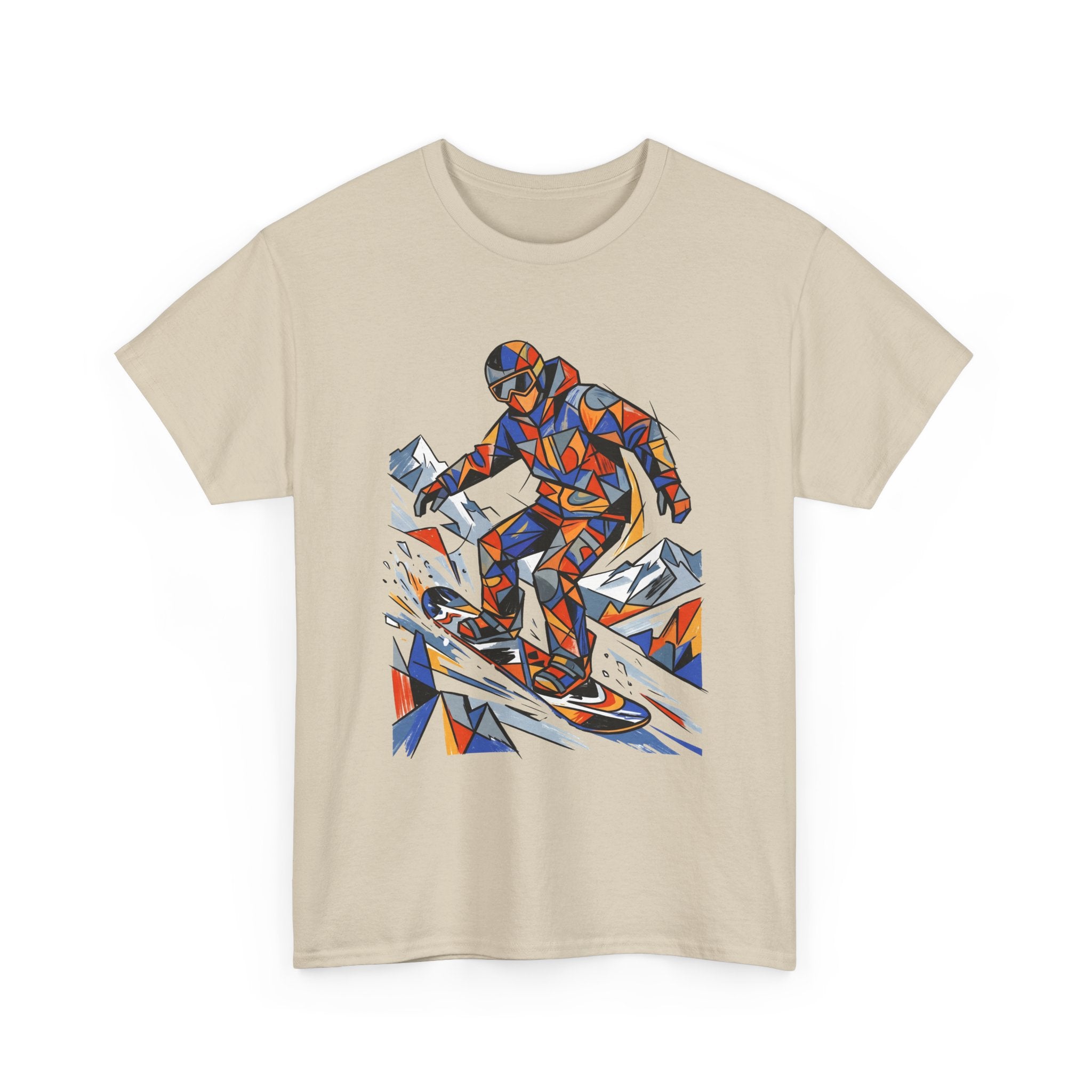 Snowboarder Geometric Art Tee