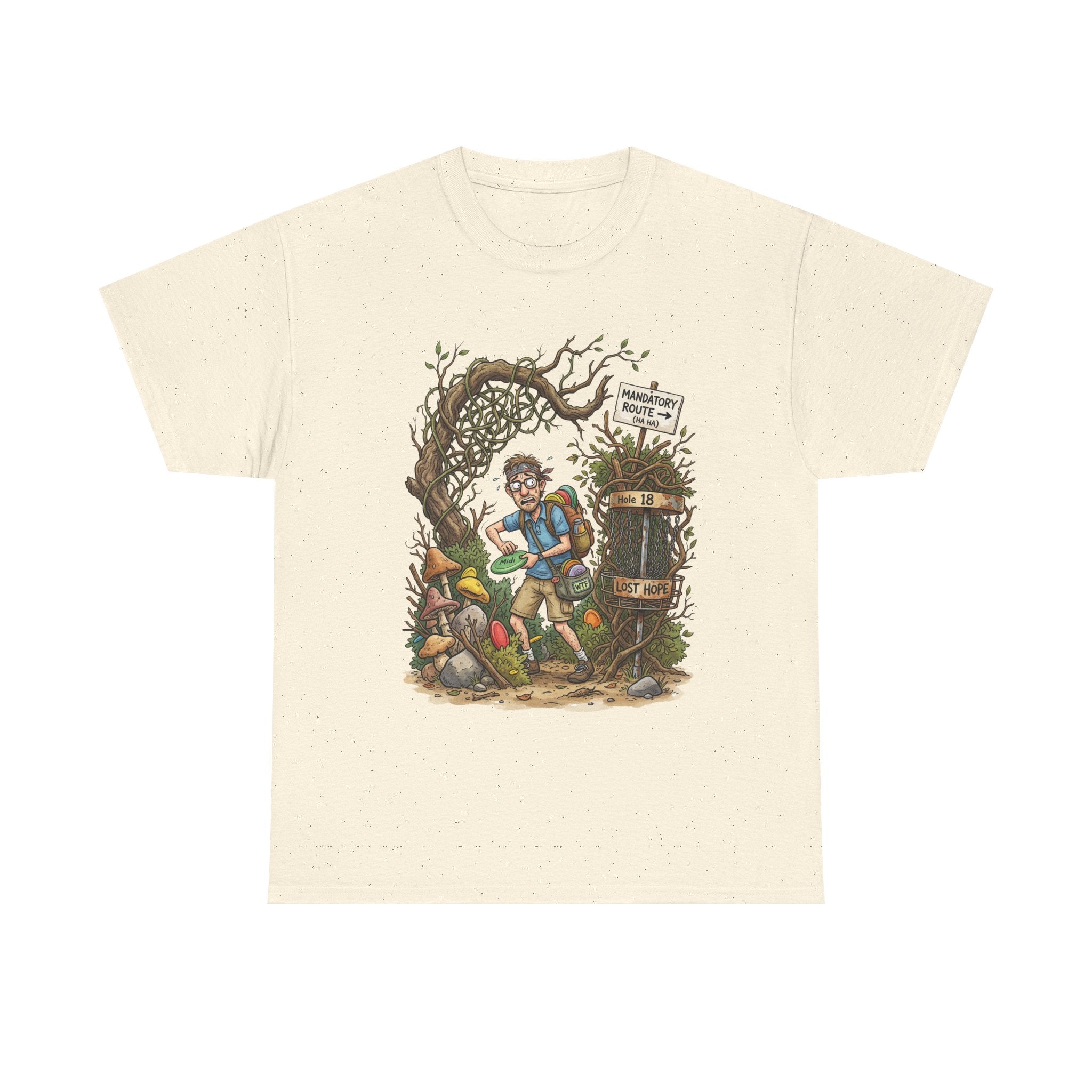 Disc Golf Graphic Tee — "Lost But Loving It" Outdoor Adventure T-Shirt