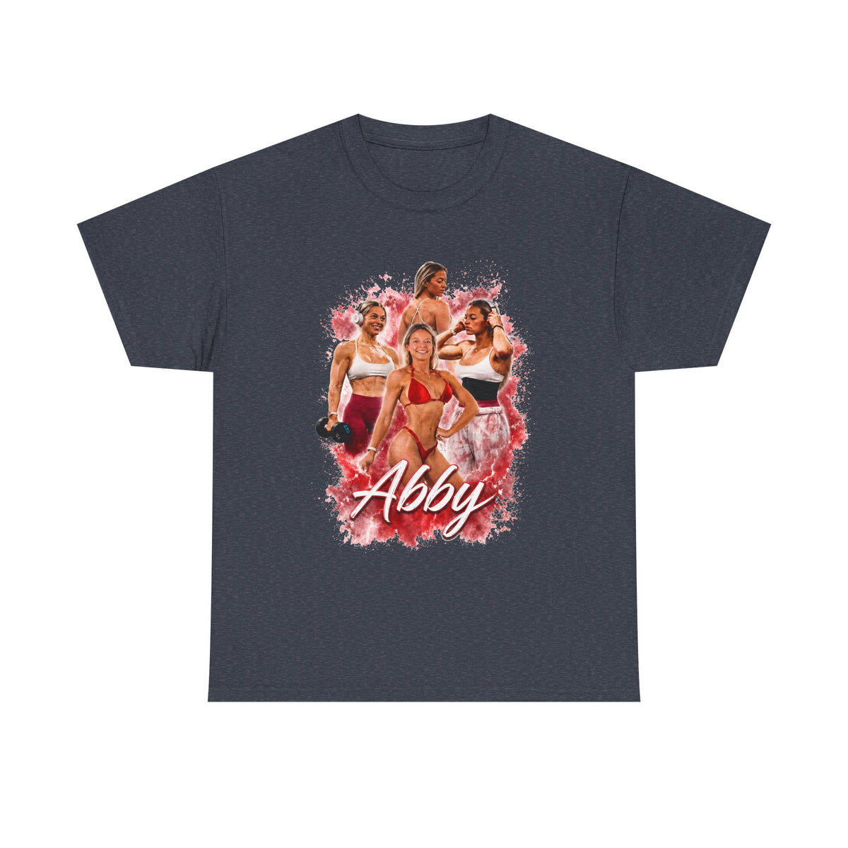 Abby Fitness Crew T-Shirt — Women's Workout Retro Photo Design