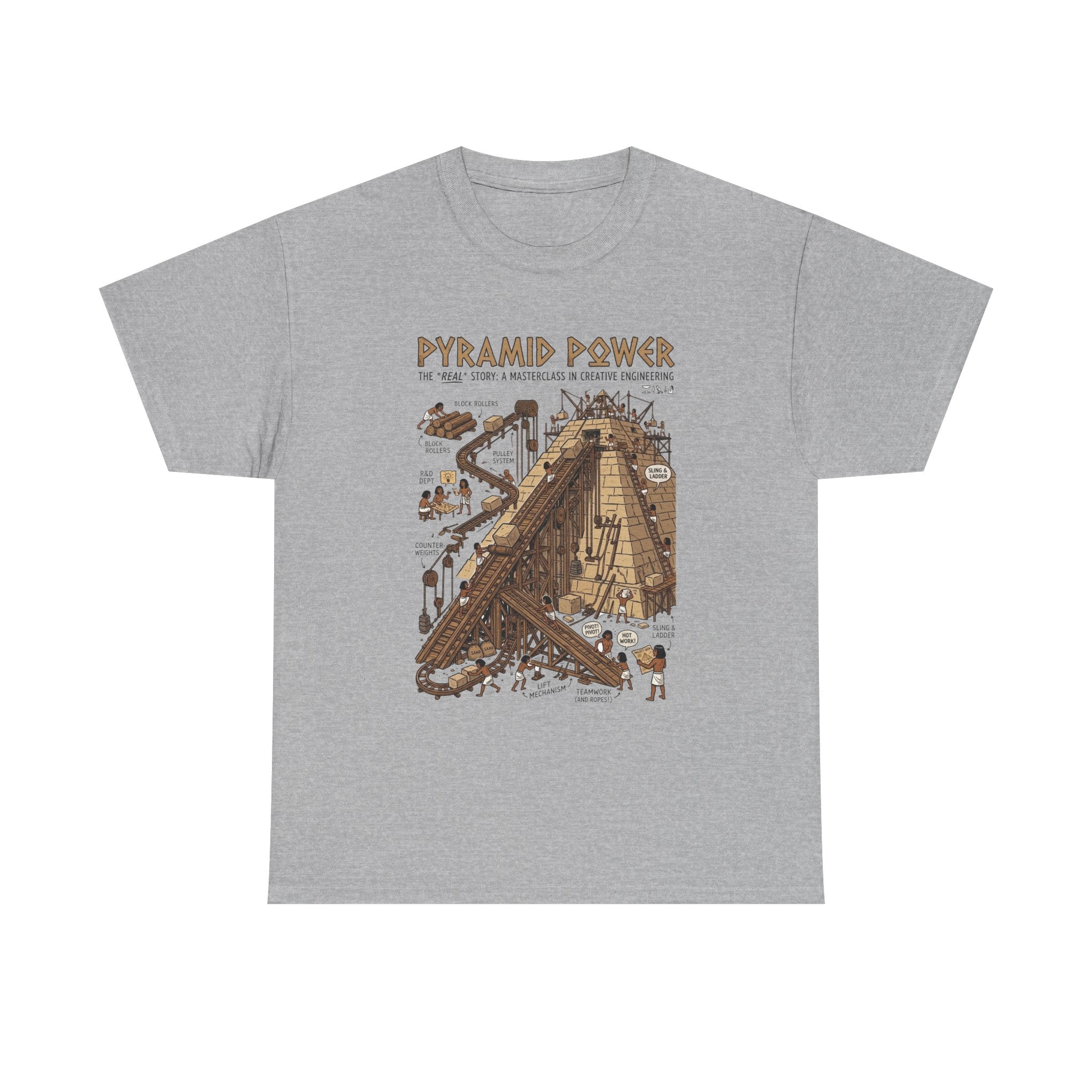 Pyramid Power Tee — Vintage Egyptian Pyramid Diagram Graphic T‑Shirt