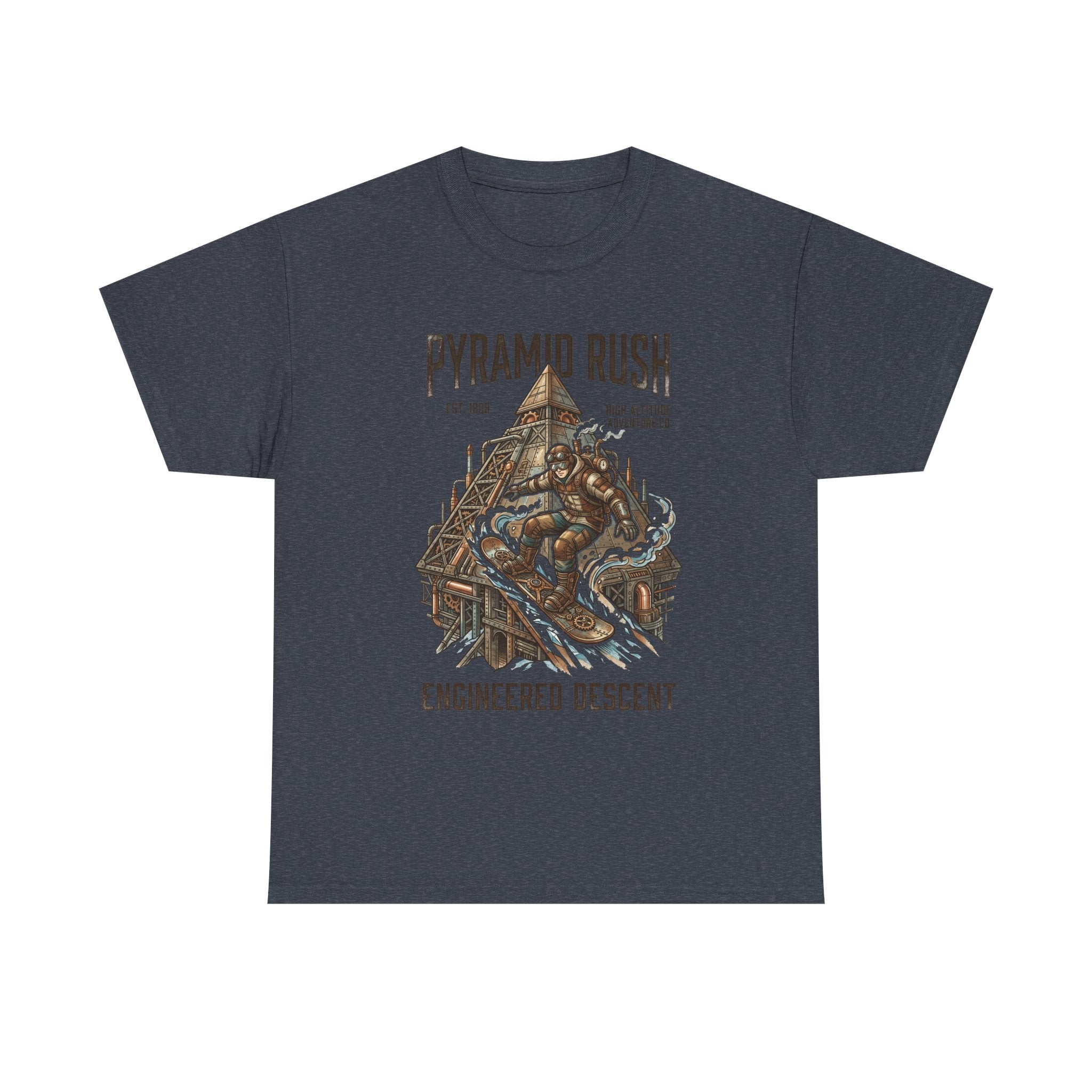 Steampunk Snowboard Pyramid Adventure T-Shirt — Fantasy Explorer Graphic Tee