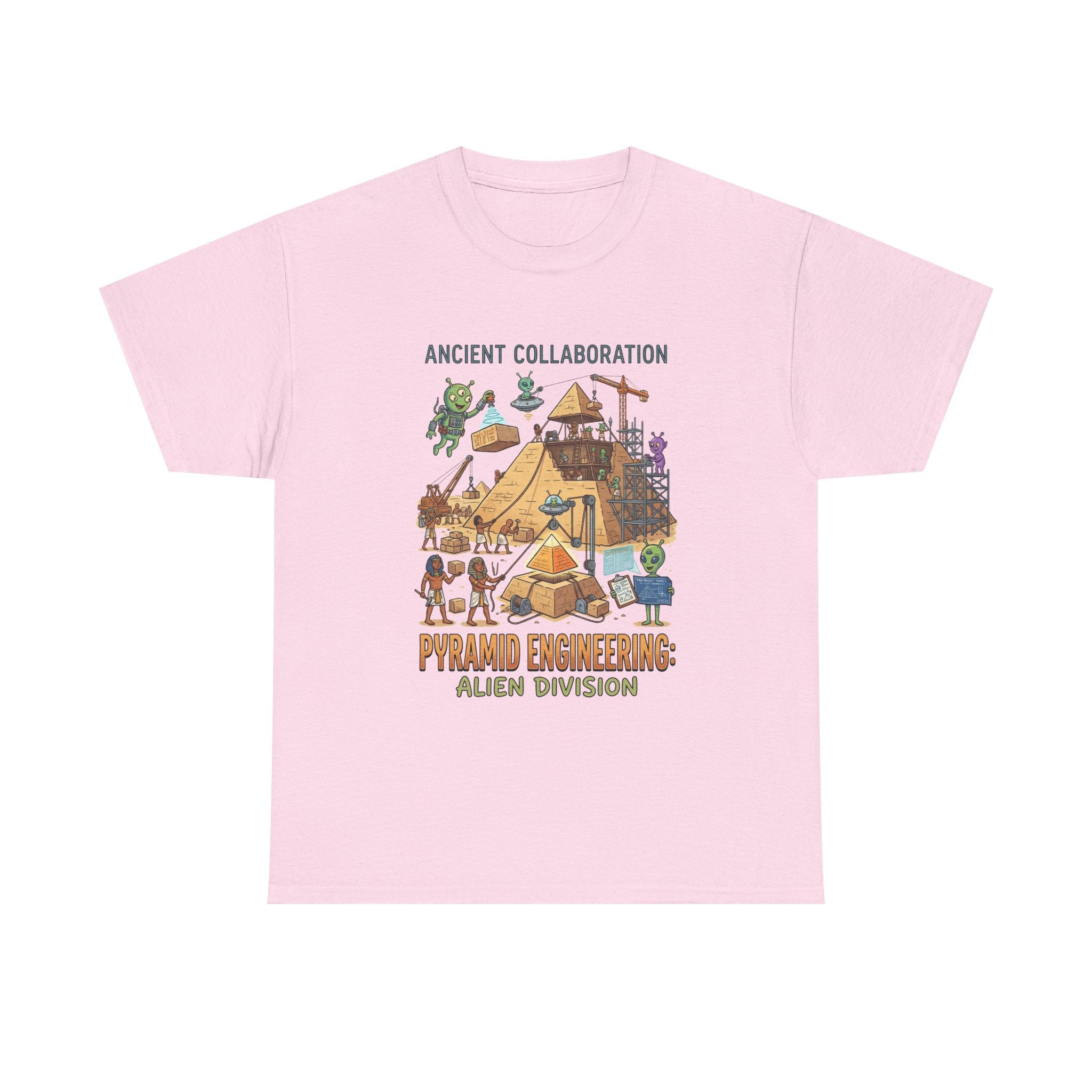 Pyramid Engineering Tee — "Ancient Collaboration" Alien Division Graphic Shirt