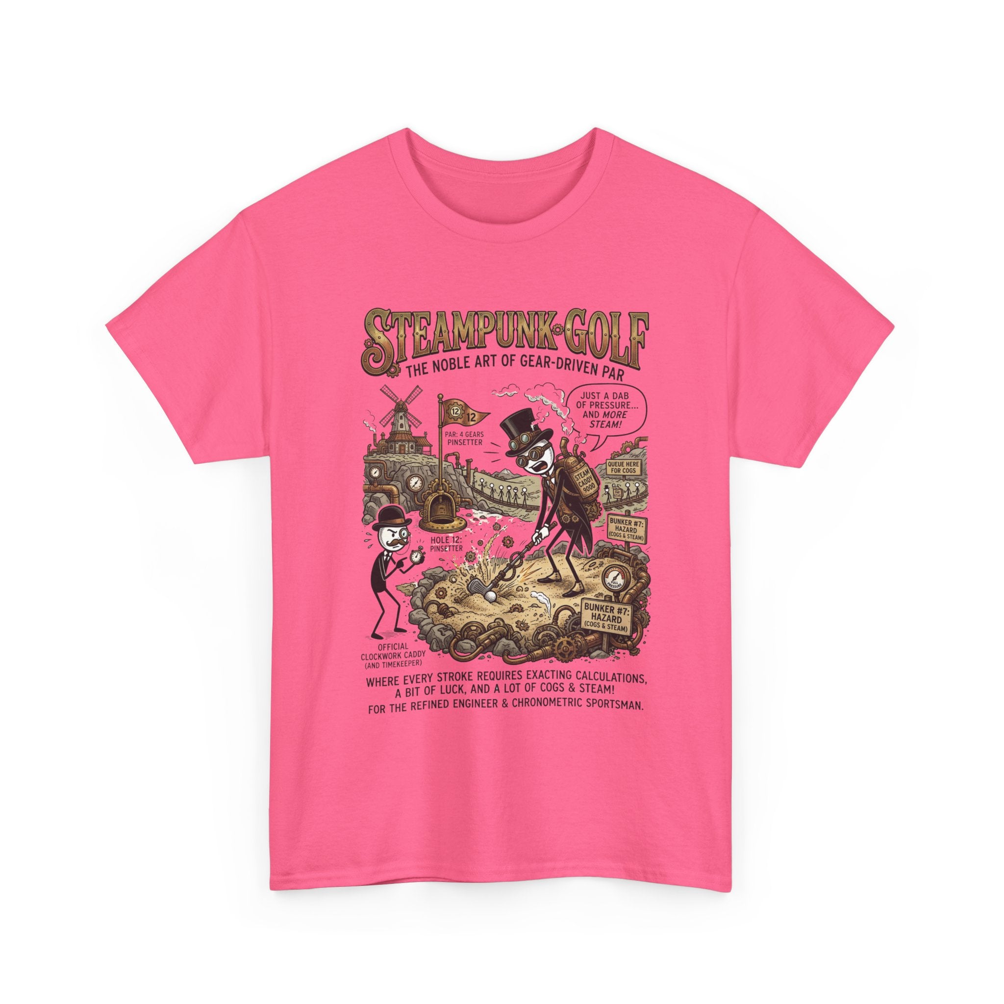 Steampunk Golf T-Shirt — Vintage Mechanical Golfers Graphic Tee