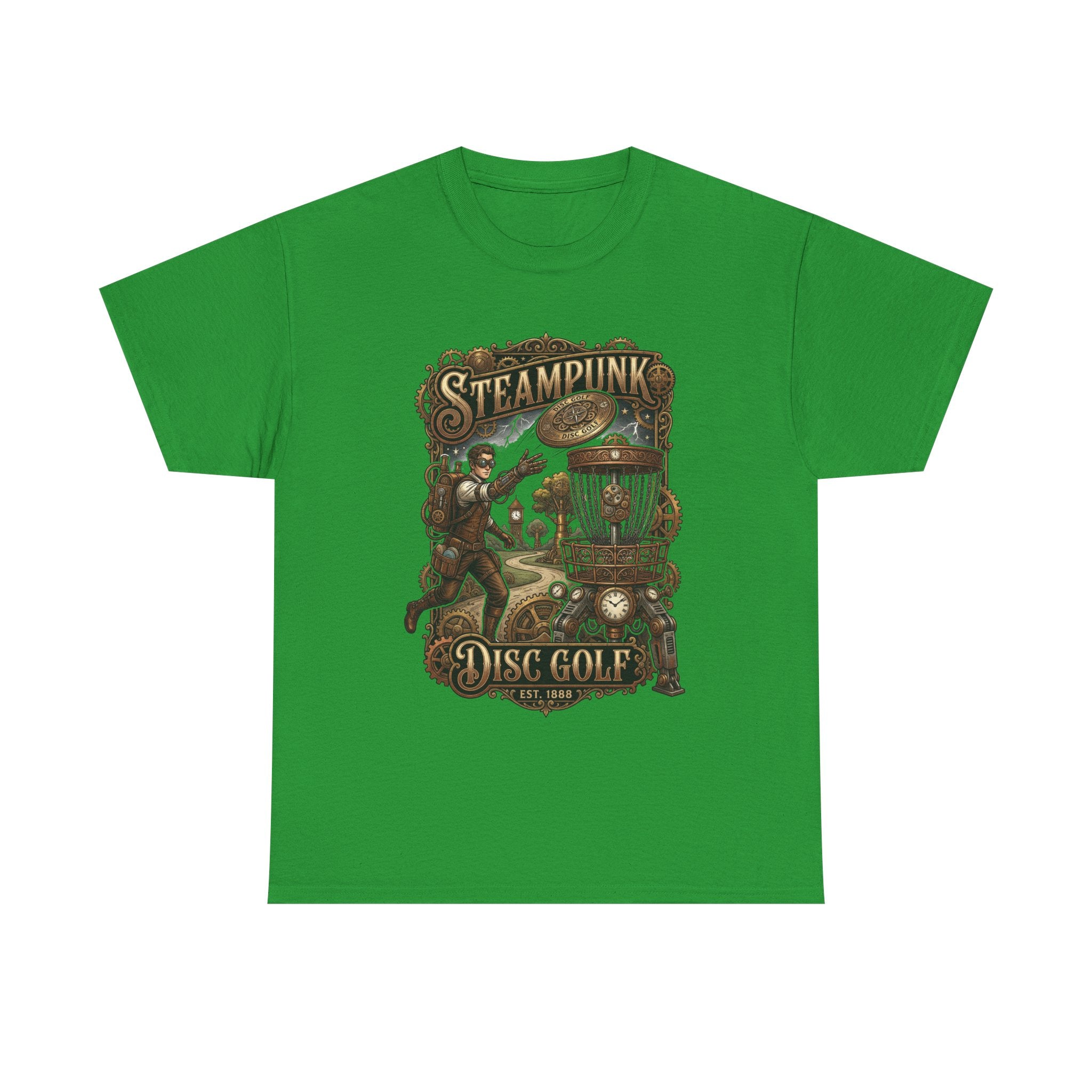 Steampunk Disc Golf T‑Shirt – Vintage Industrial Disc Golf Tee