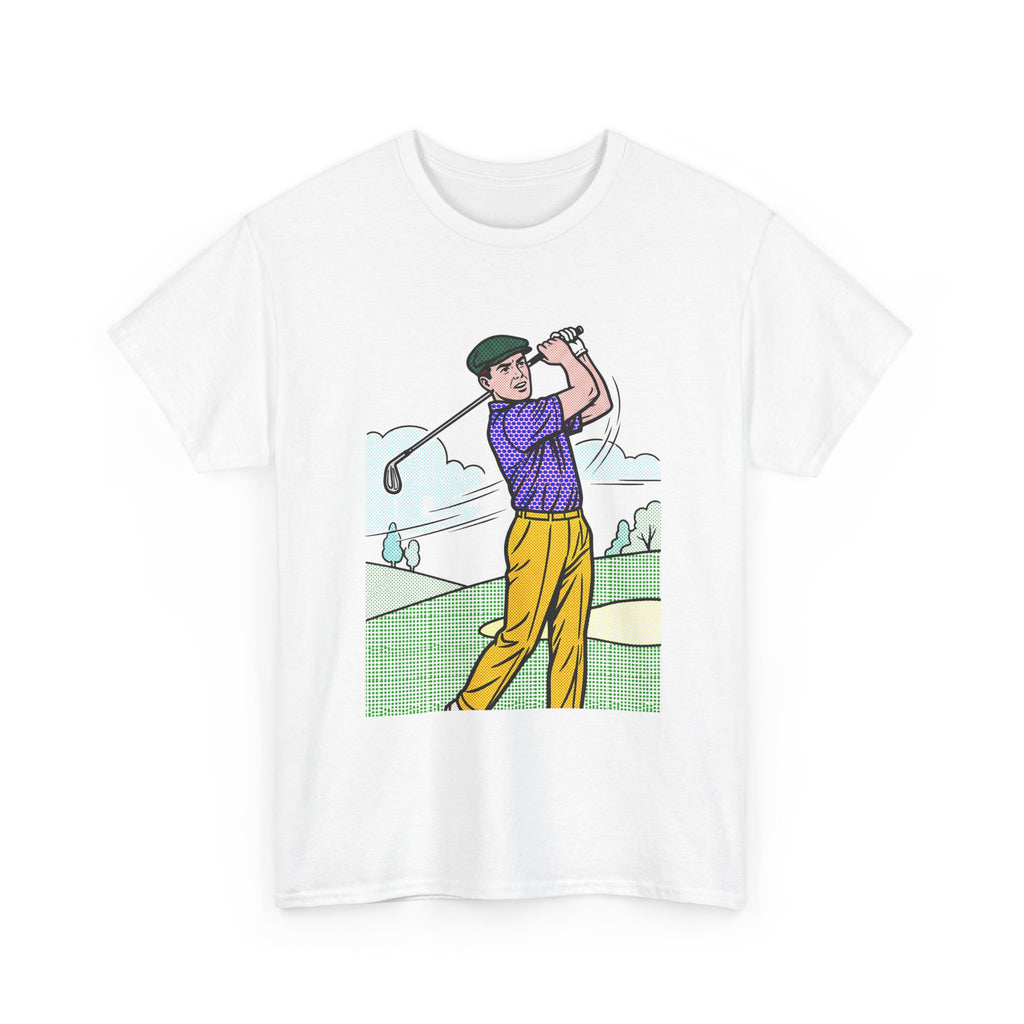 Golf Golfer Illustration T‑Shirt — Vintage Swing Graphic Tee for Golf Lovers