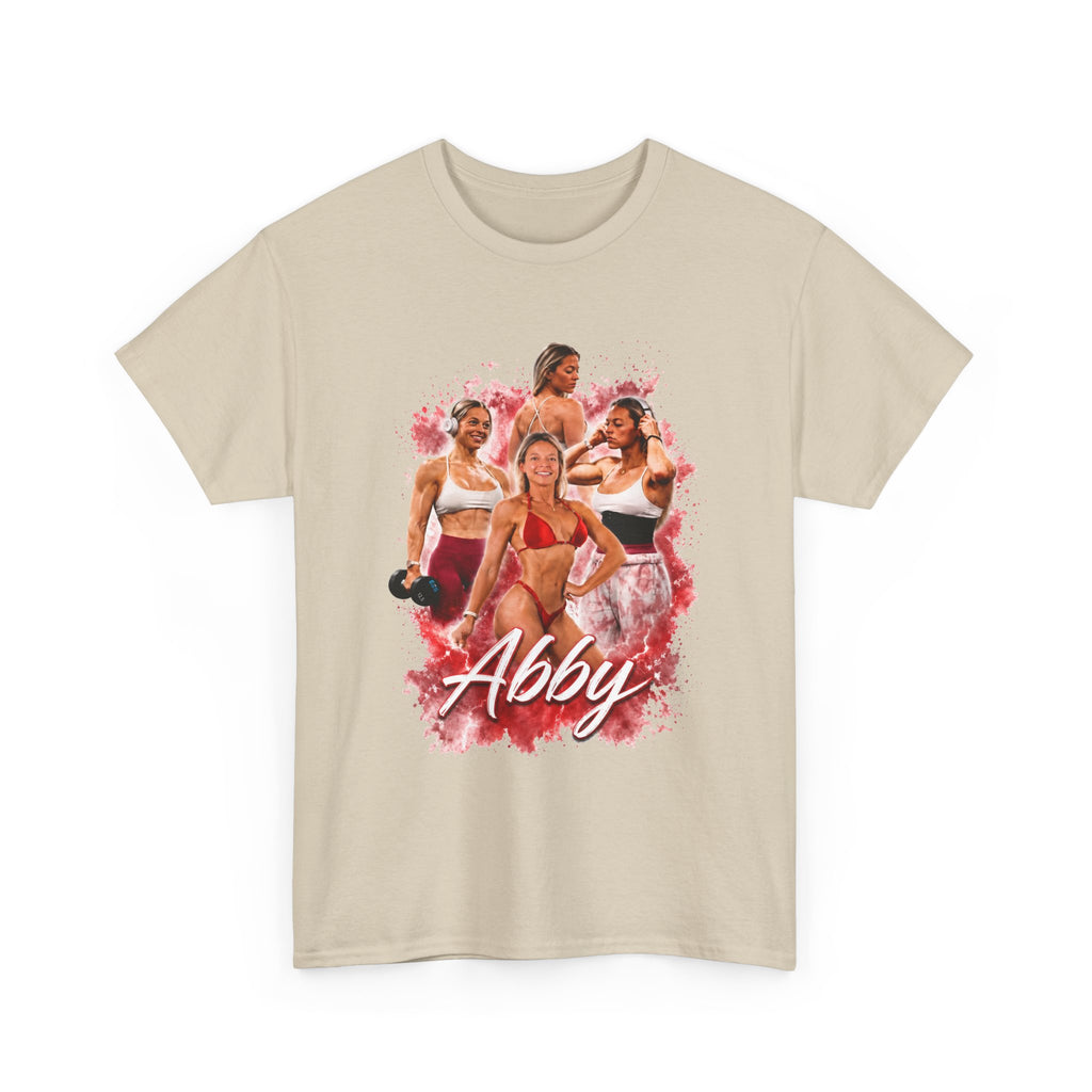 Abby Fitness Crew T-Shirt — Women's Workout Retro Photo Design