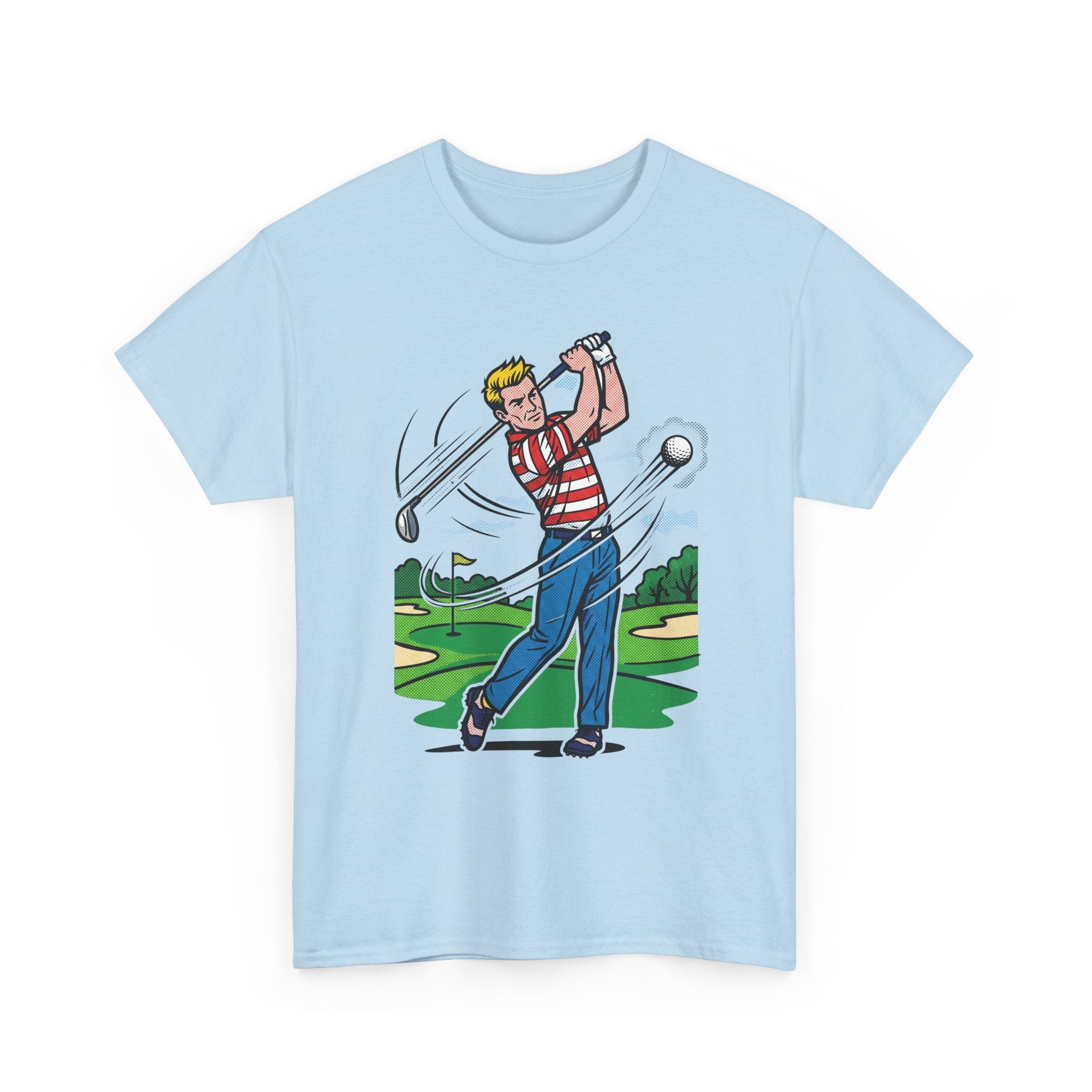 Golf Swing Graphic T-Shirt — Vintage Golfer Illustration Tee
