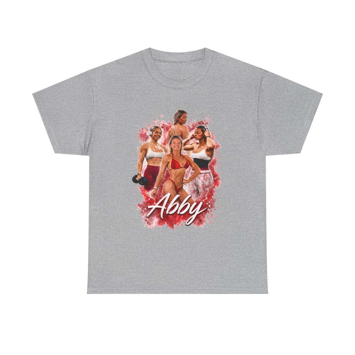 Abby Fitness Crew T-Shirt — Women's Workout Retro Photo Design