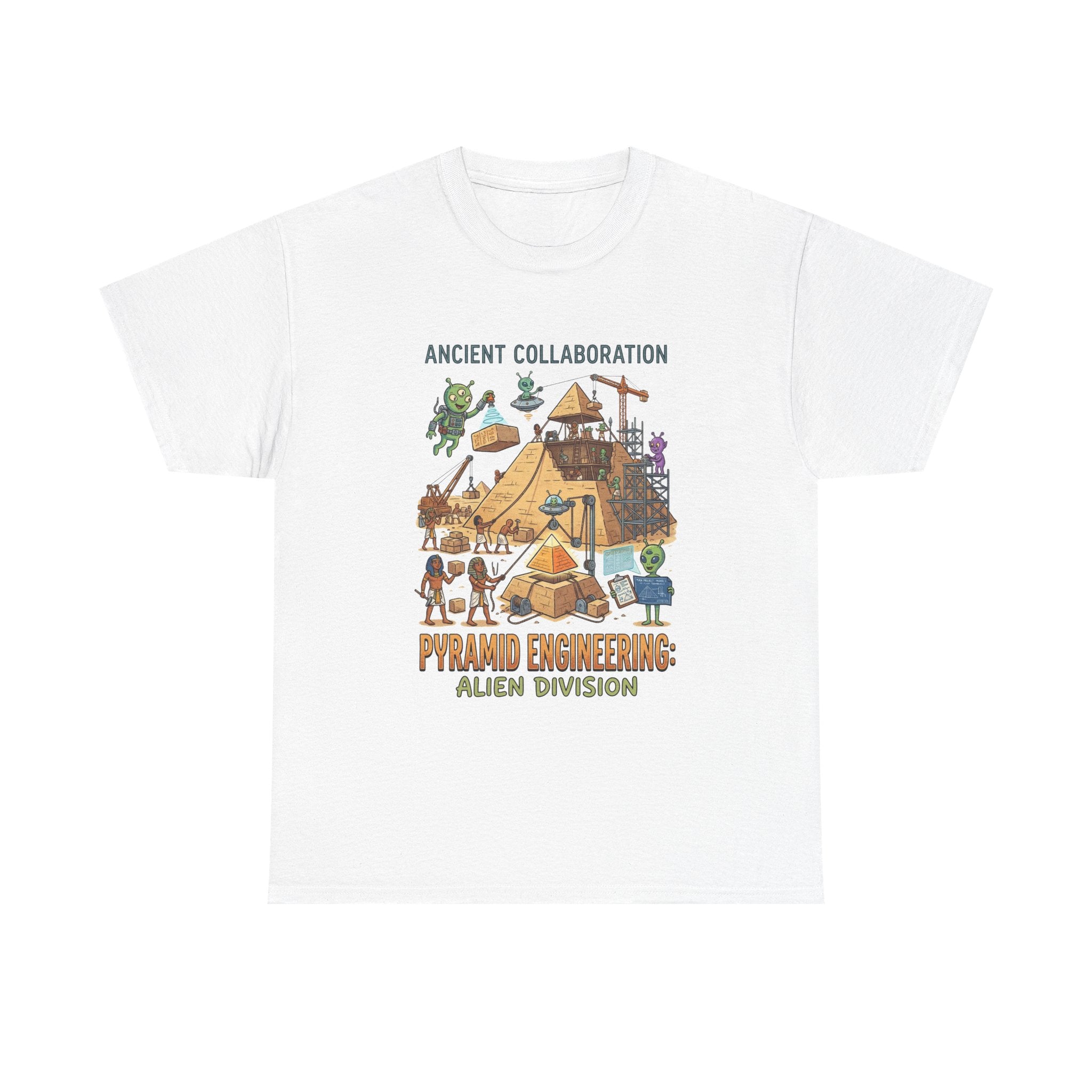 Pyramid Engineering Tee — "Ancient Collaboration" Alien Division Graphic Shirt