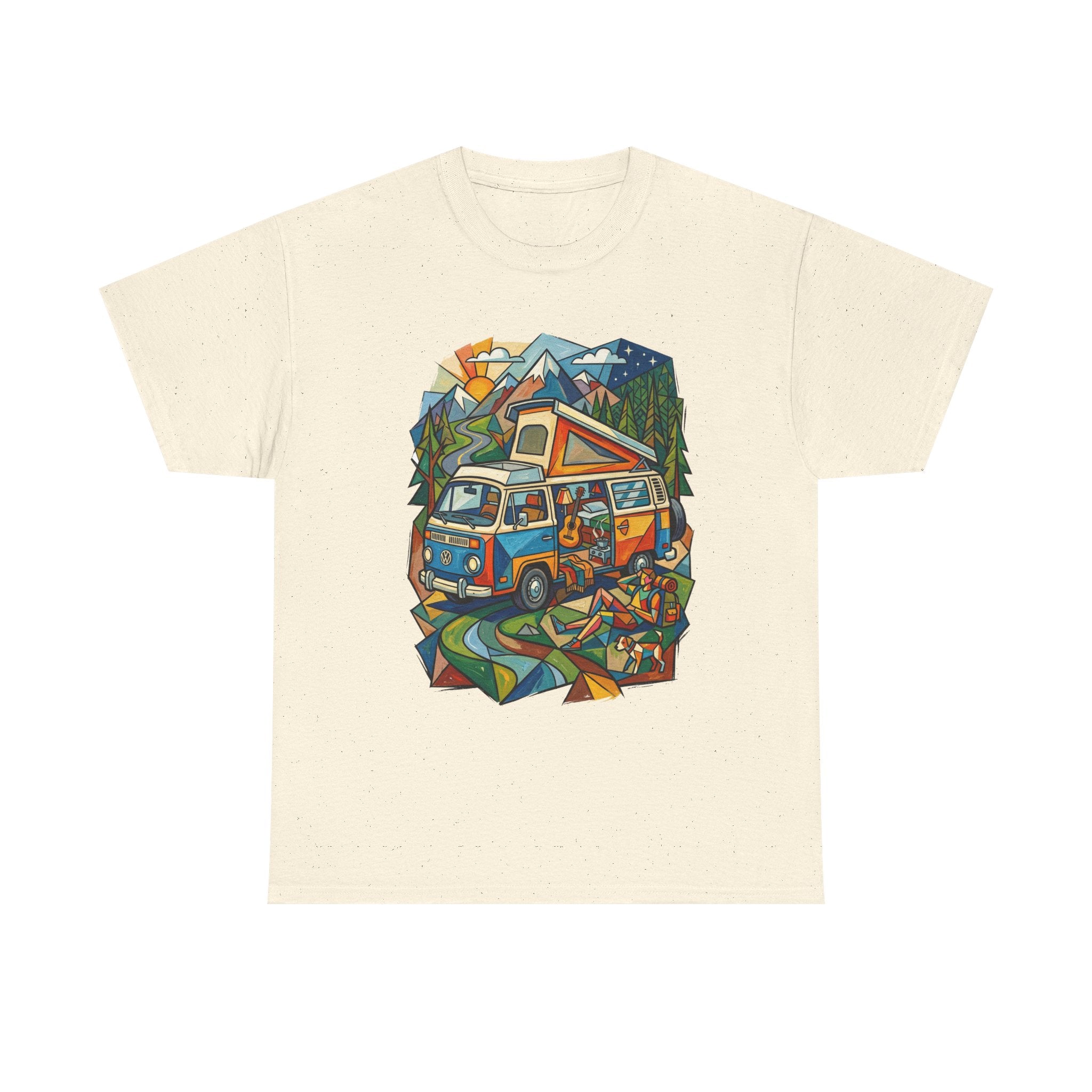 Van Life Camper Van T-Shirt – Retro Mountain Adventure Tee
