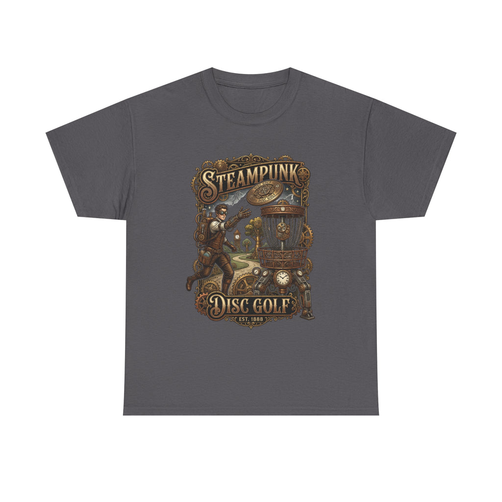 Steampunk Disc Golf T‑Shirt – Vintage Industrial Disc Golf Tee