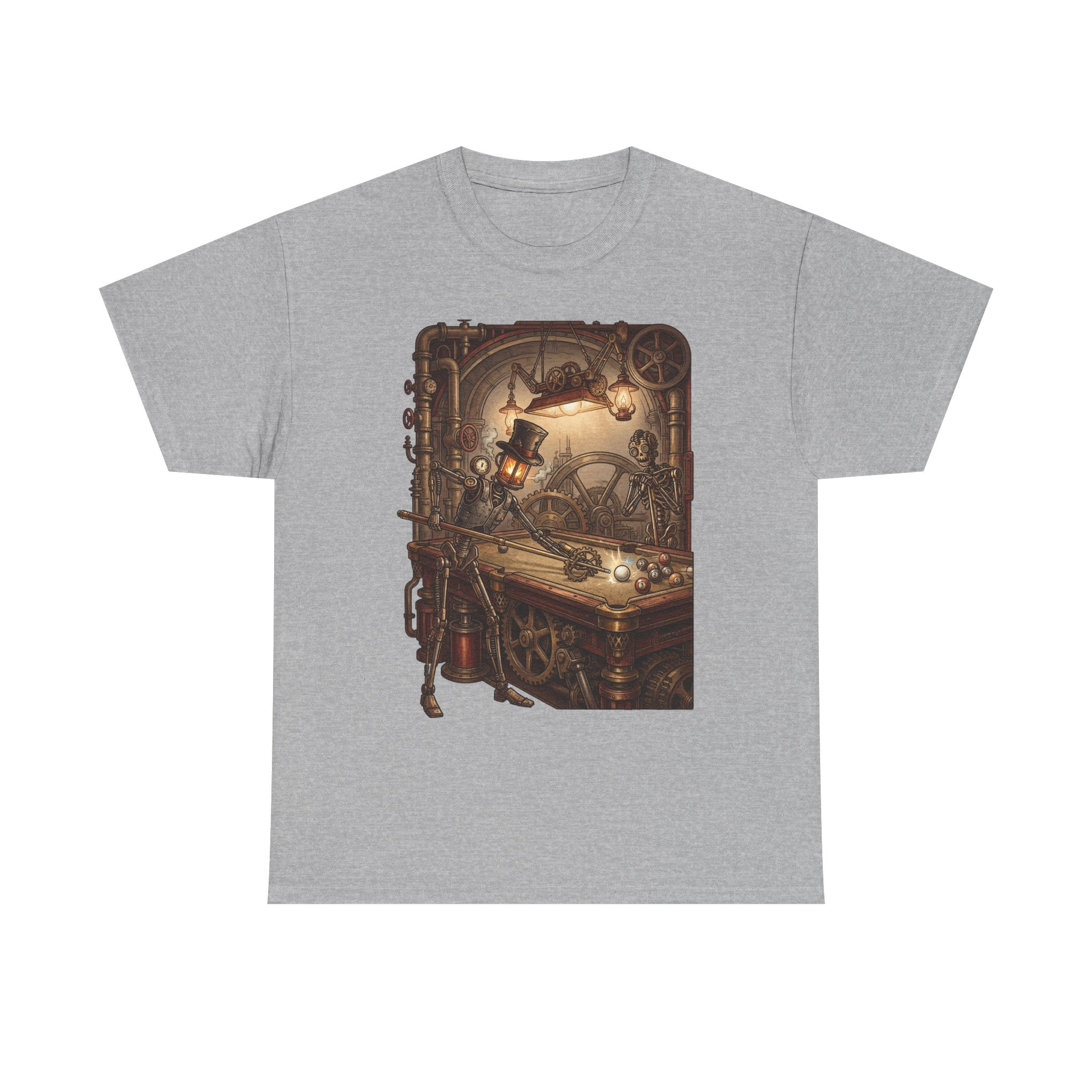 Steampunk Billiards T-Shirt – Vintage Pool Illustration