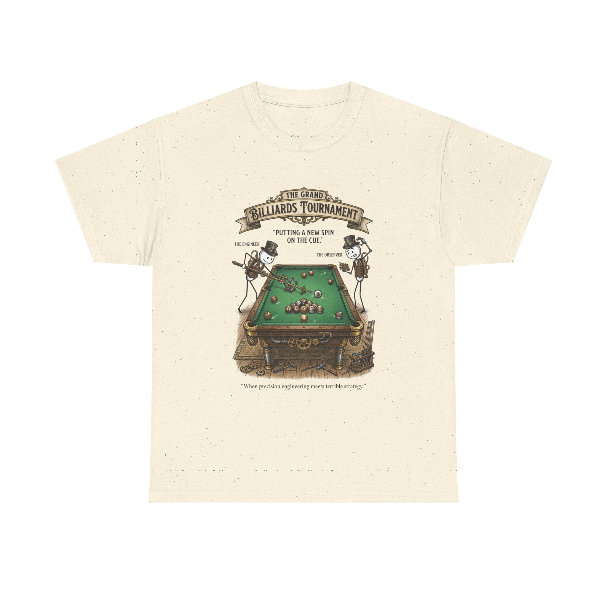 Billiards Tournament T-Shirt — Vintage Pool Table Graphic Tee