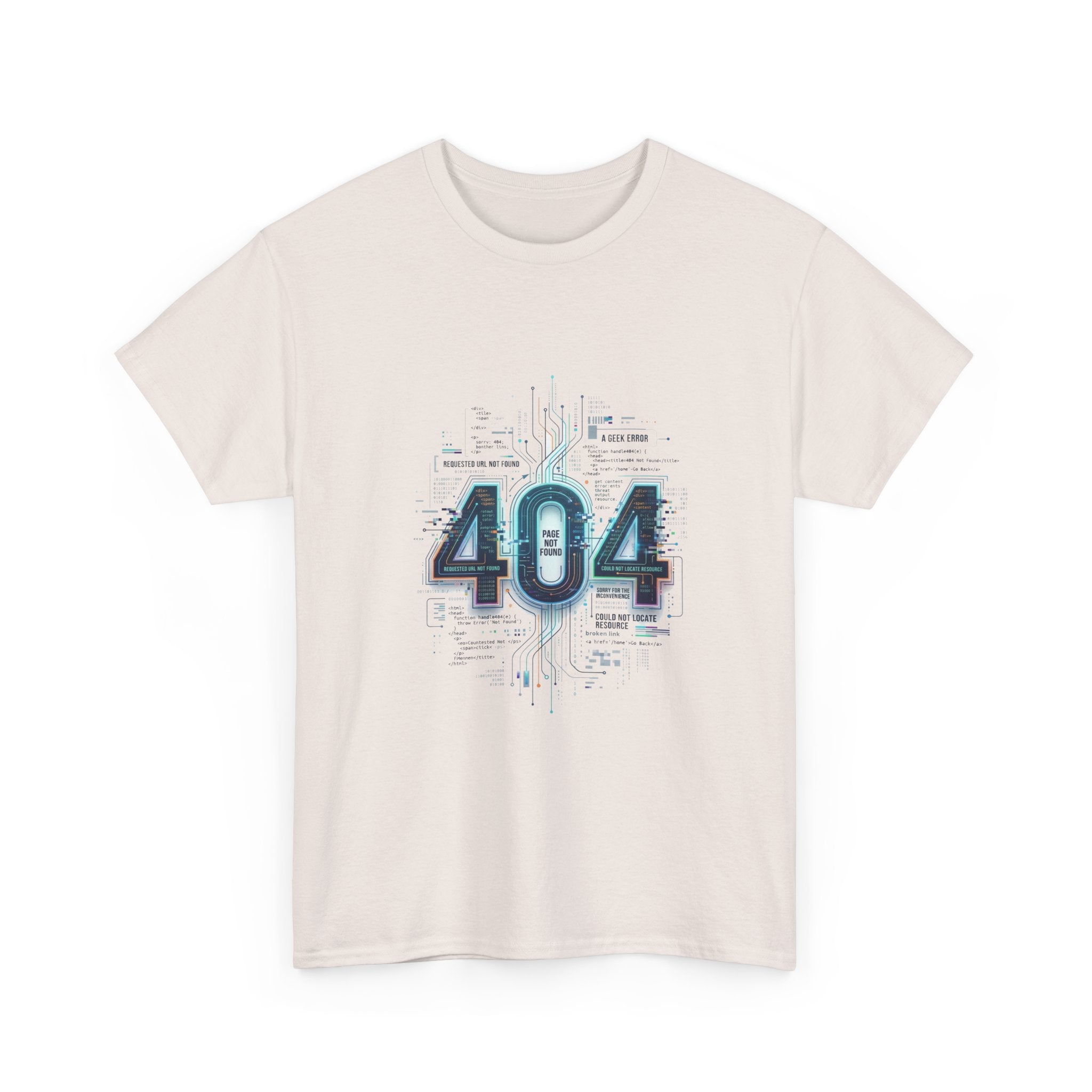 404 Error Tech Graphic Tee — Retro Cyber Glitch Computer Shirt