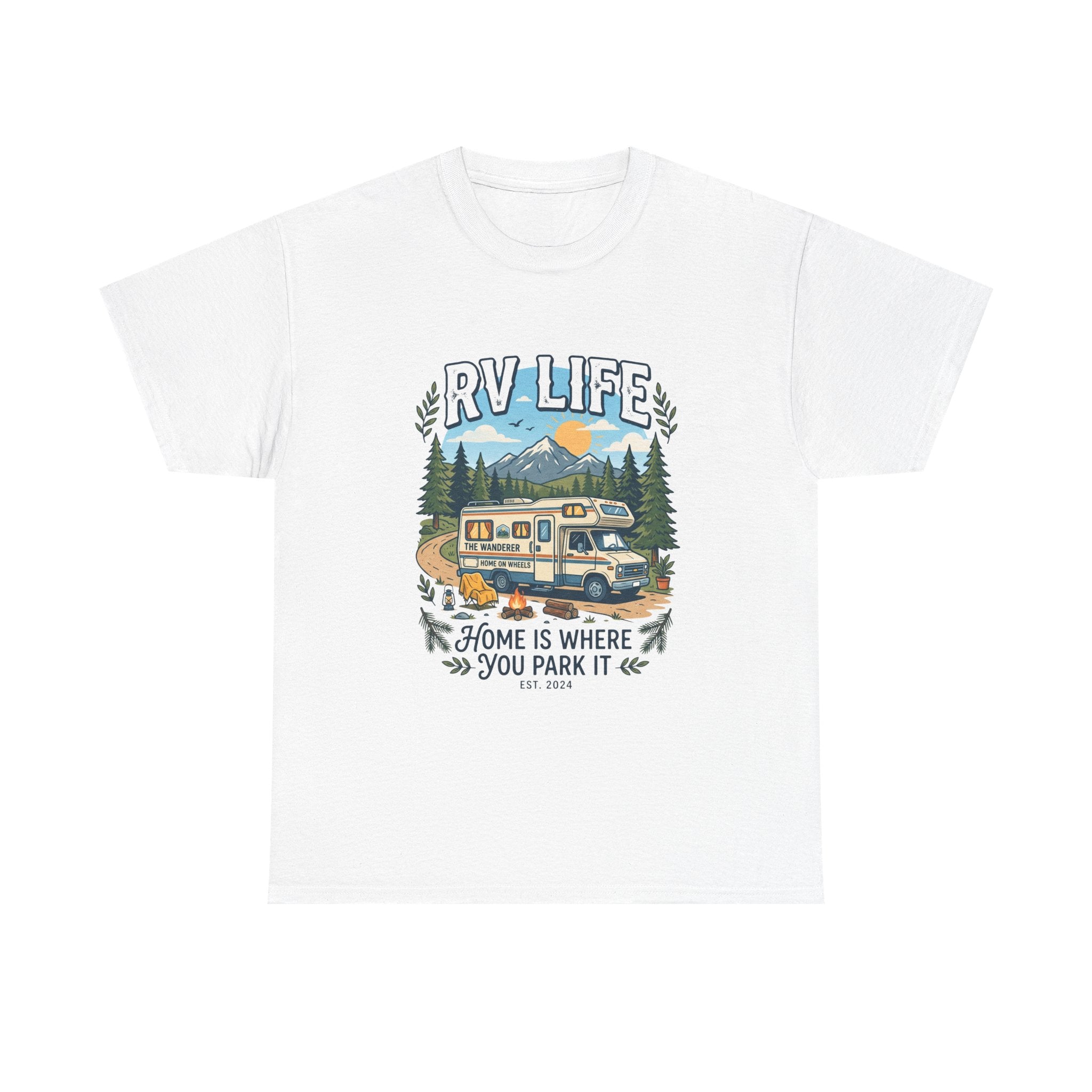 RV Life T-Shirt – “Home Is Where You Park It” Camper Tee for RVing & Outdoor Lovers