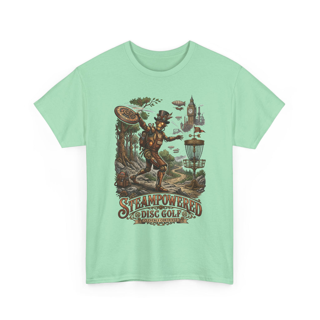 Steampunk Disc Golf T-Shirt – "Steampowered Disc Golf" Vintage Style