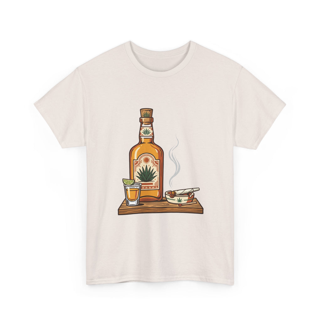 Tequila & A joint Tee — Bottle, Shot Glass & joint Graphic Shirt