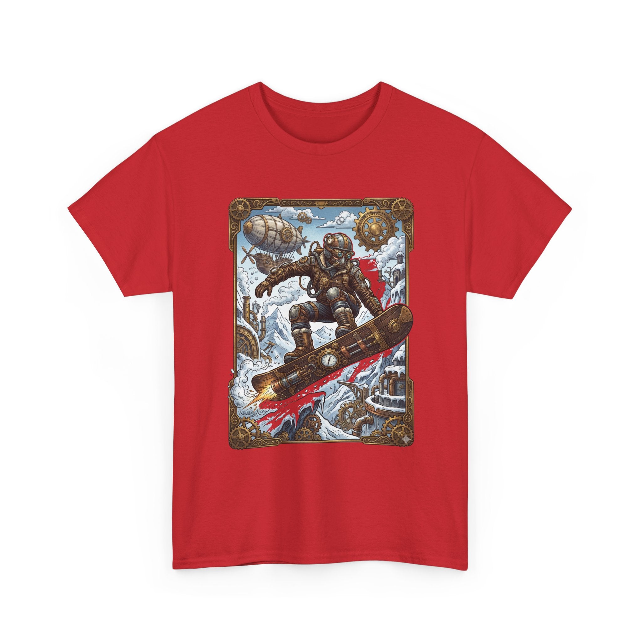 Steampunk Snowboarder Tee — Vintage Deep-Sea Snowboarding Graphic Shirt